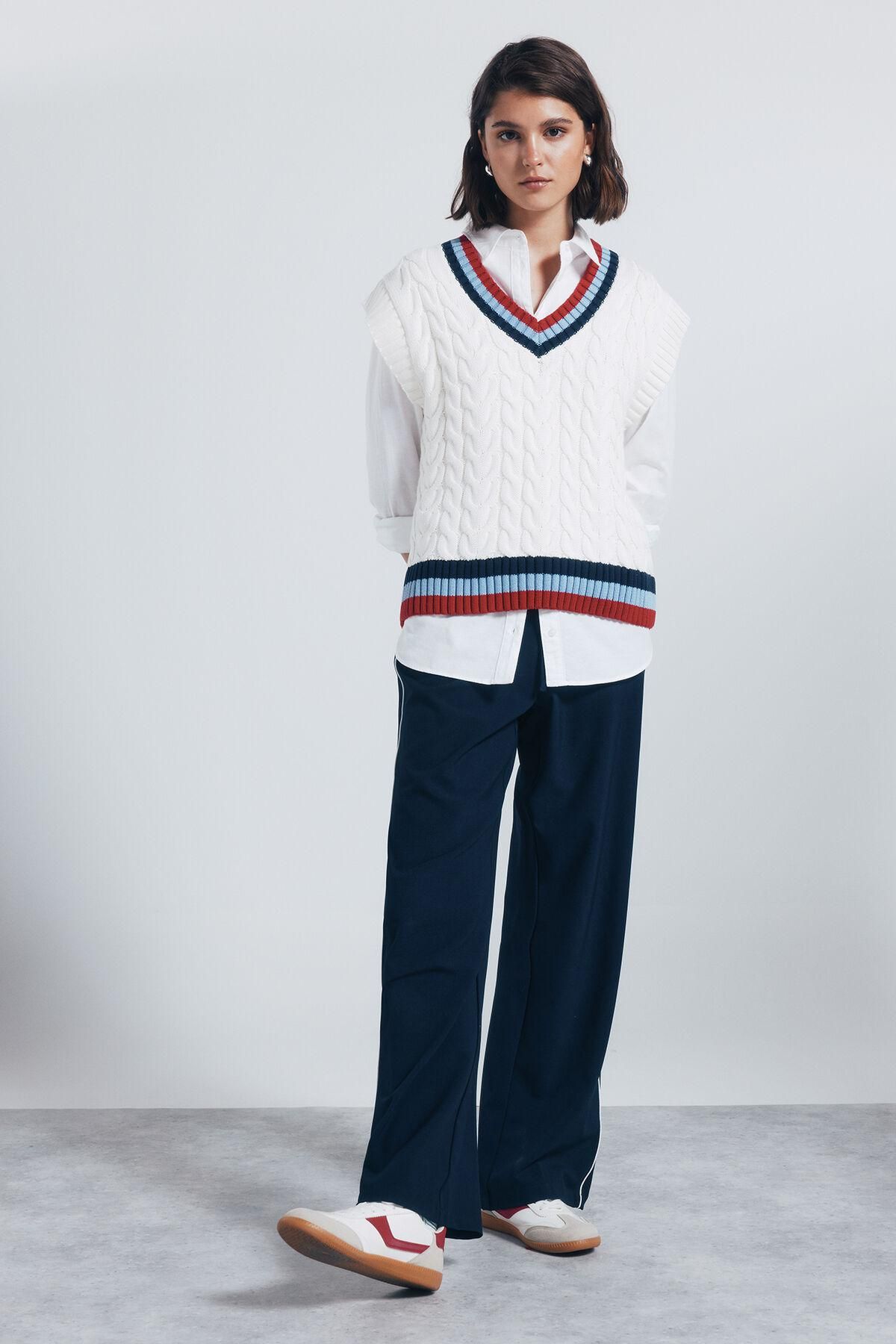 스프링필드 스트라이프 와이드 조거 팬츠 6832070 AZUL - 상세 이미지 2