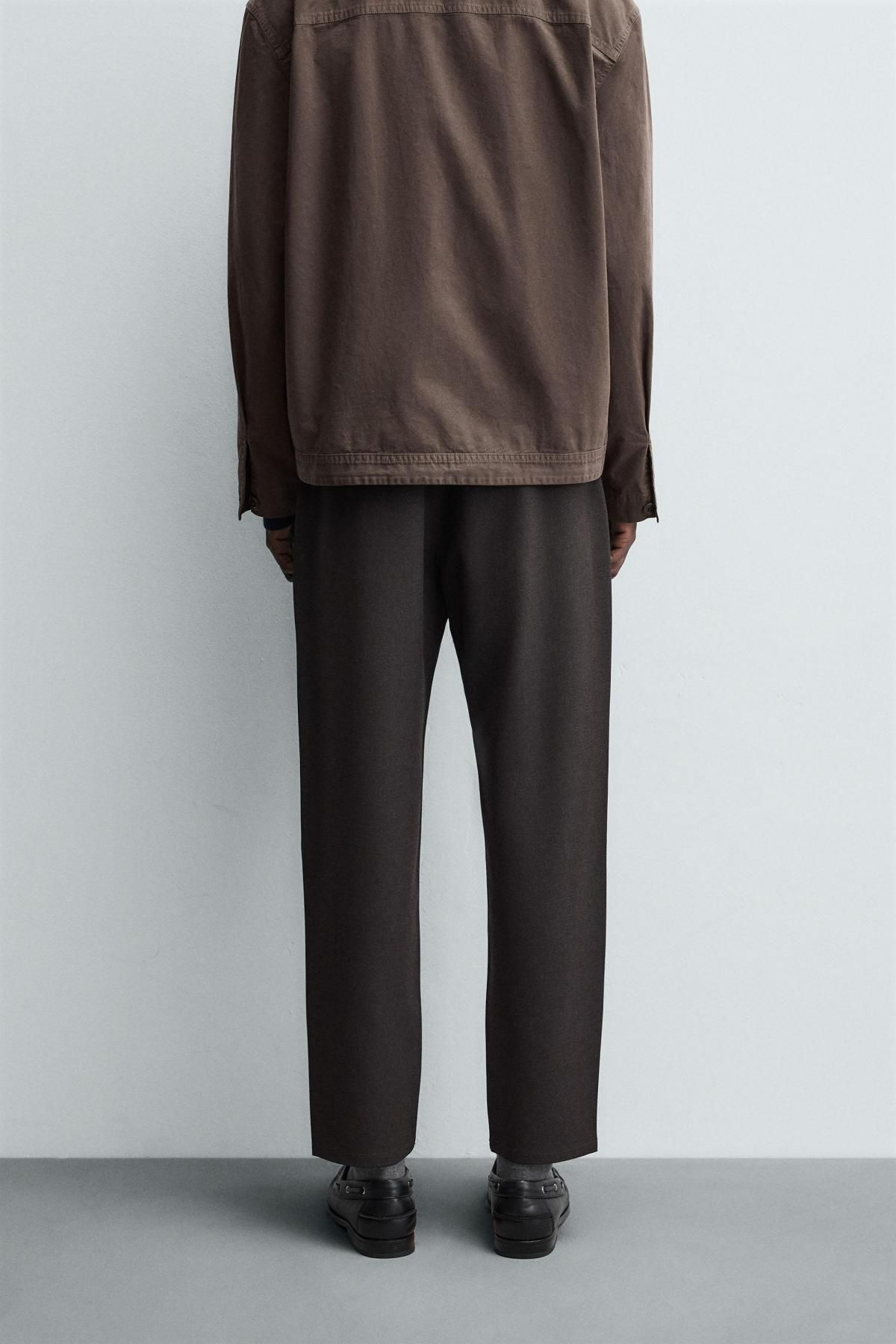 자라 테크니컬 텍스처 슬림핏 컴포트 팬츠 0706/650 BROWN - 상세 이미지 3