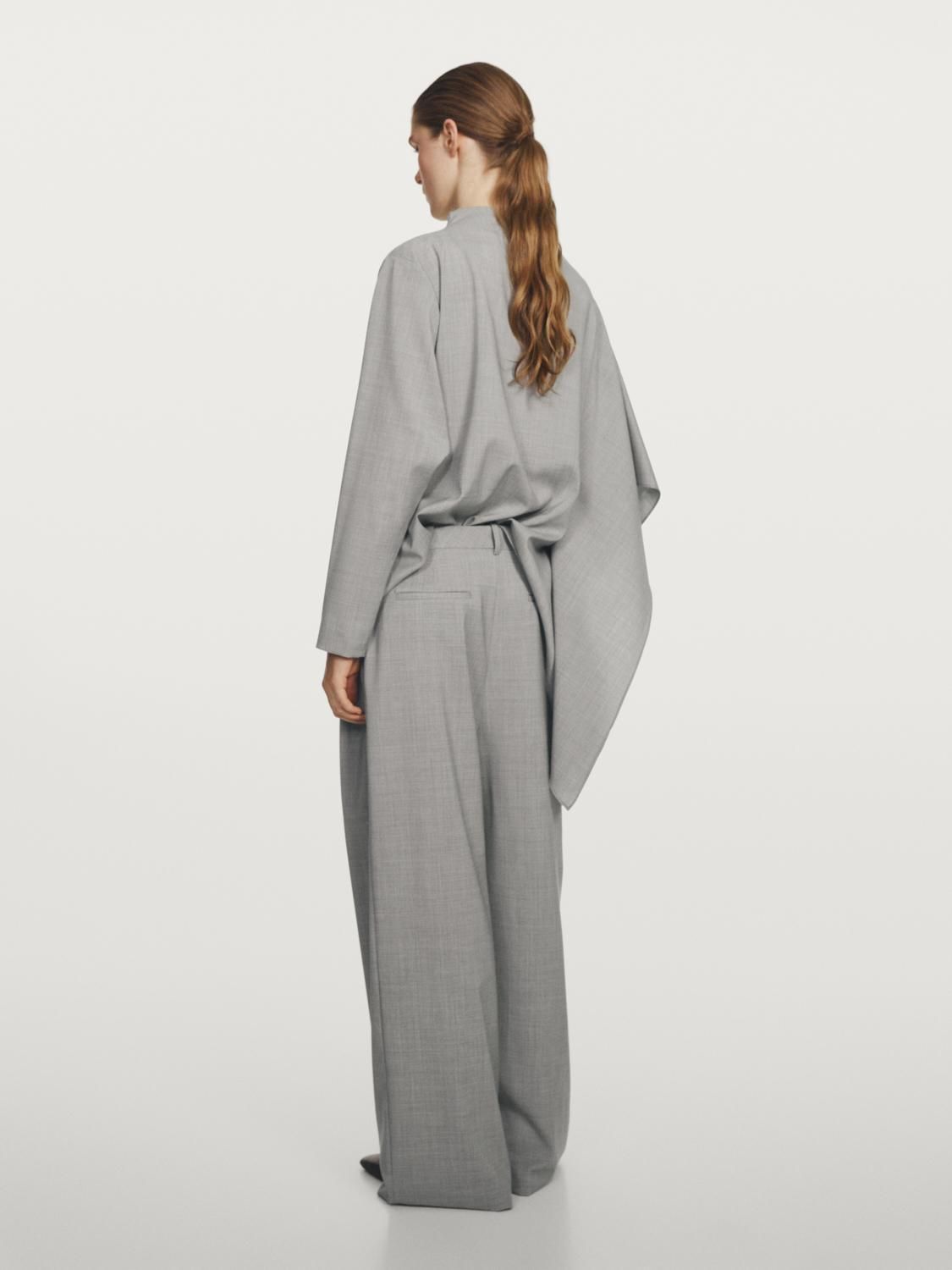 마시모두띠 다트 디테일 울 와이드 팬츠 9009/951 PALE GREY - 상세 이미지 4