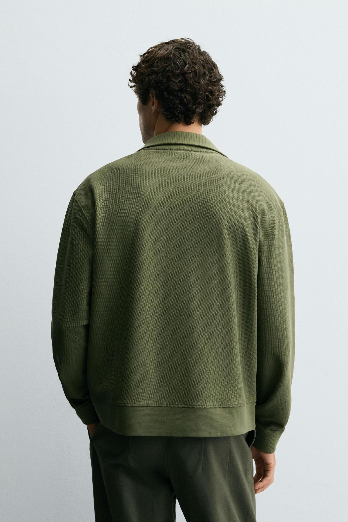 자라 라이트웨이트 하이넥 집업 스웨트셔츠 4092/337 GREEN-DRY - 상세 이미지 4
