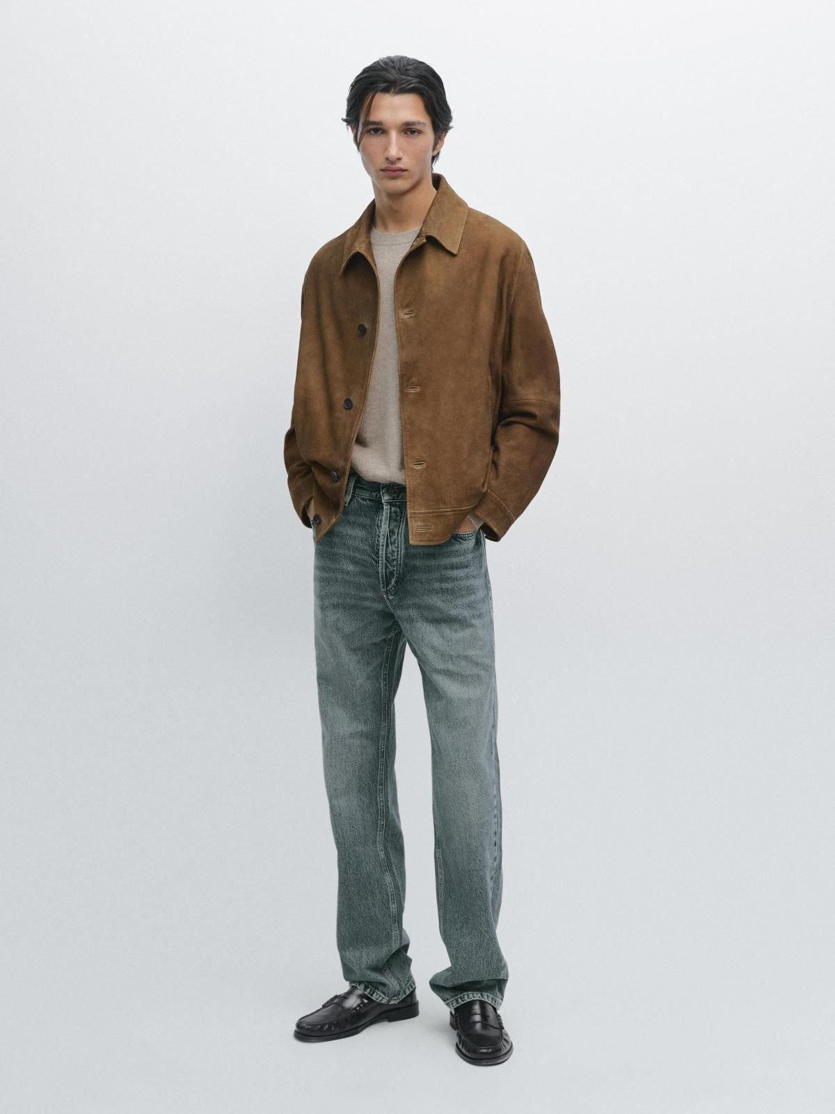 마시모두띠 스웨이드 나파 레더 버튼업 재킷 3310/460 MINK - 상세 이미지 2