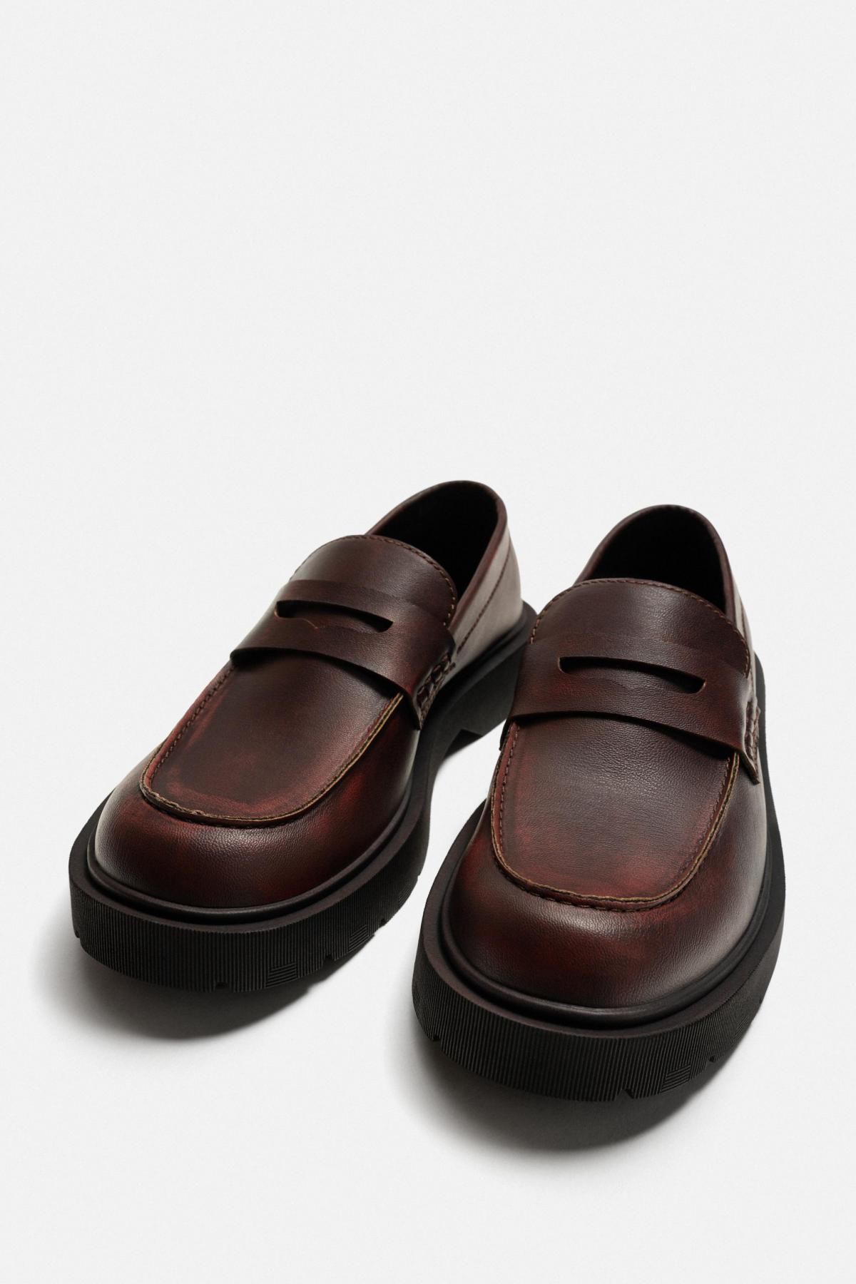 자라 청키 클래식 페니 로퍼 2625/620 BURGUNDY RED 이미지 6