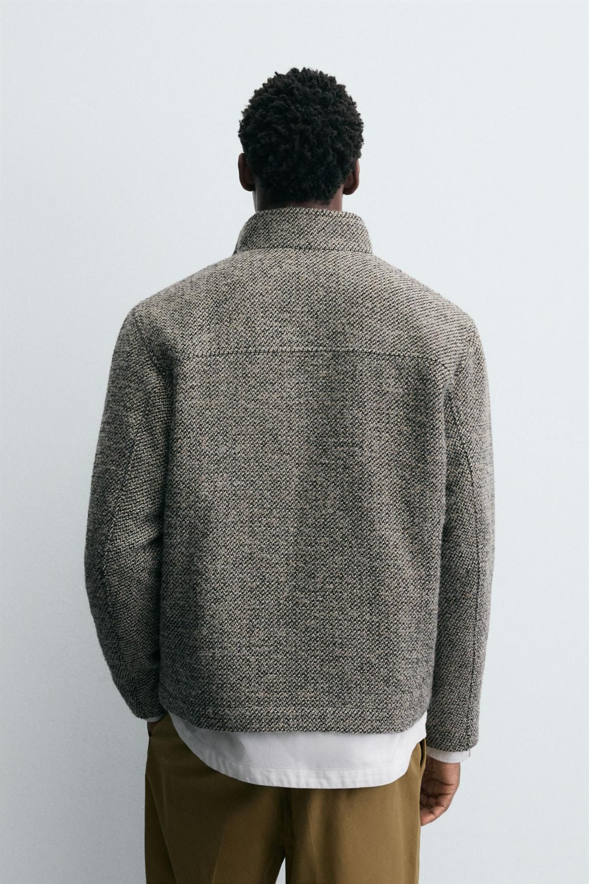 자라 부클 텍스처 오버핏 집업 오버셔츠 6661/181 LIGHT GREY - 상세 이미지 4