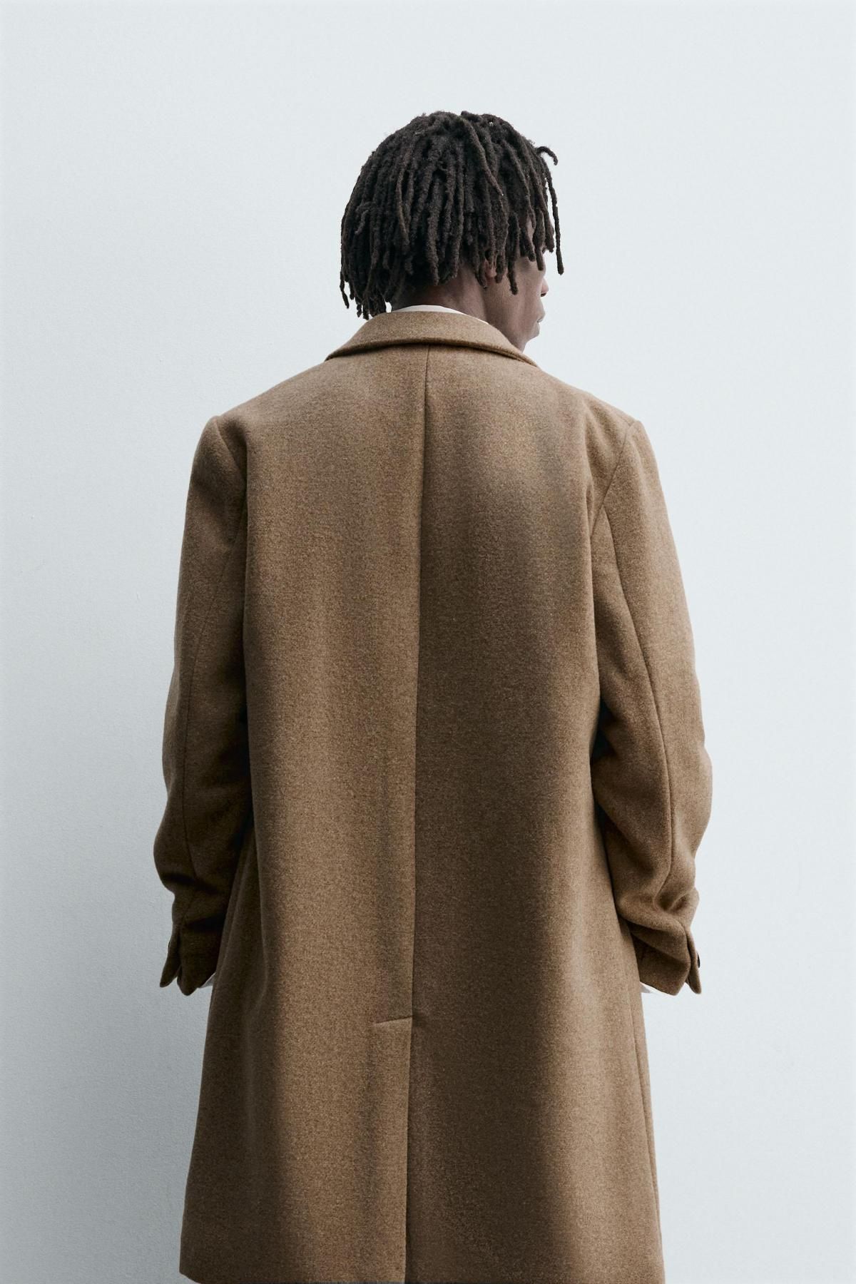 자라 레귤러핏 클래식 울 블렌드 싱글코트 5070/100 MINK - 상세 이미지 4