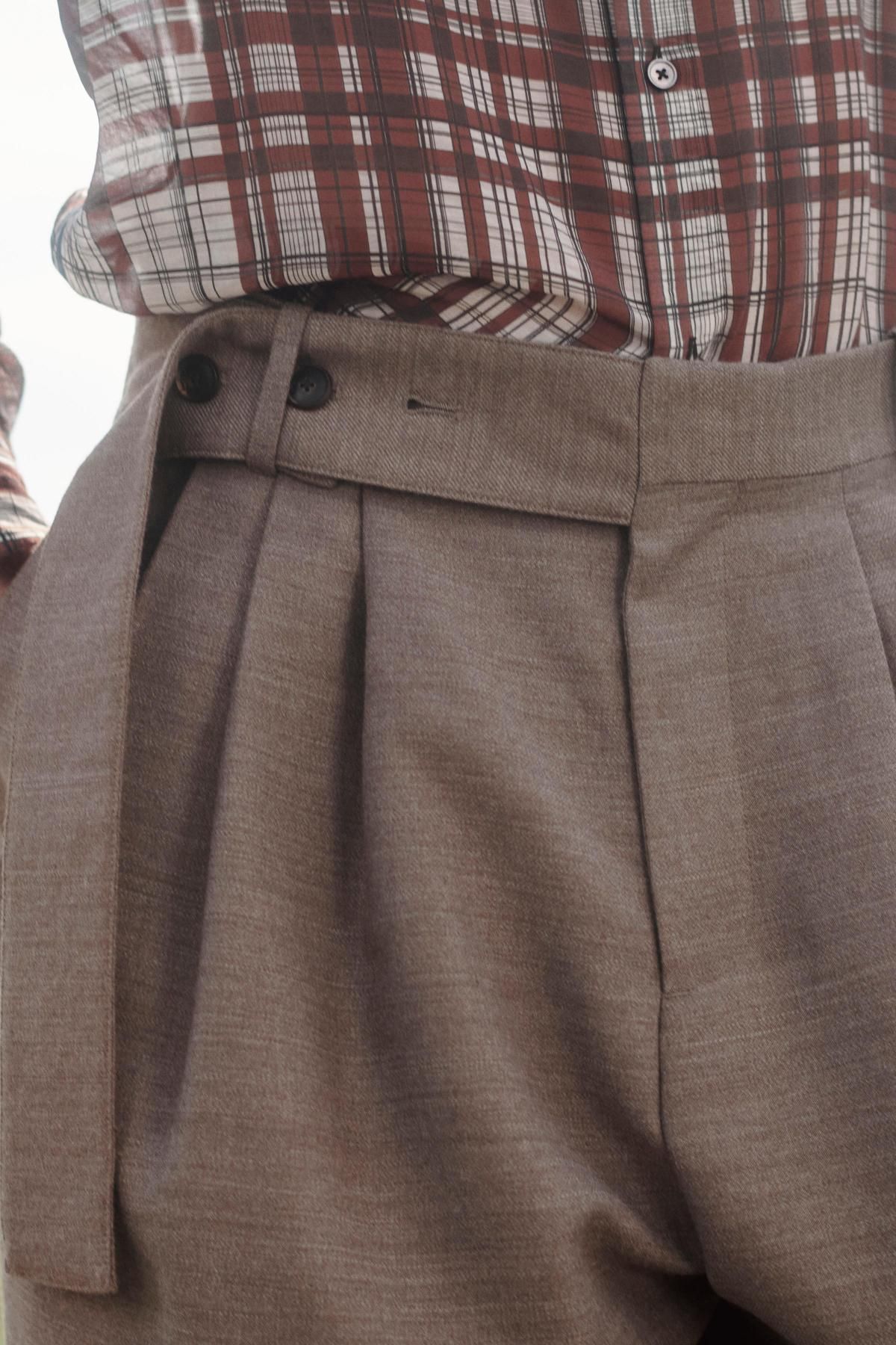 자라 한정판 벨트 와이드 팬츠 5791/055 BROWN / TAUPE - 상세 이미지 5