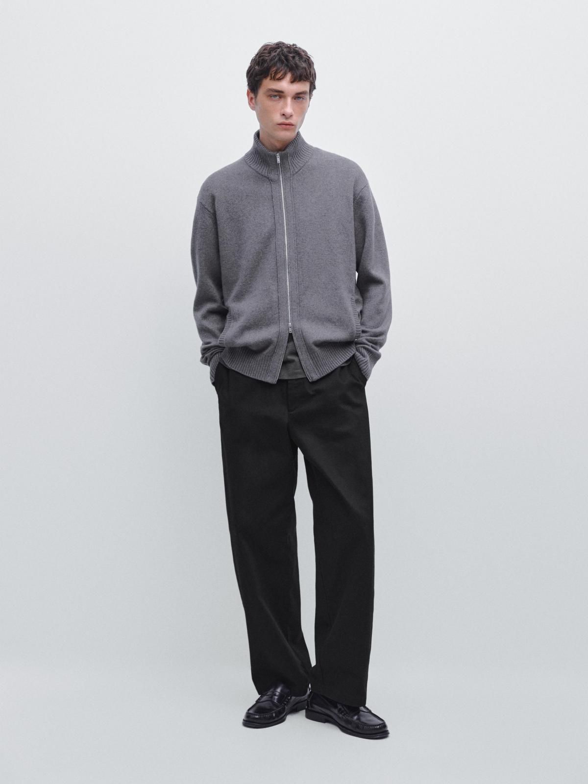 마시모두띠 테크니컬 울블렌드 집업 니트 가디건 1066/240 ANTHRACITE GREY - 상세 이미지 2