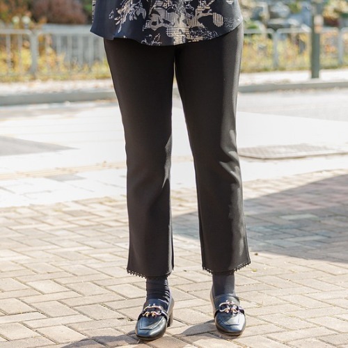 엄마옷 조이마담 PT9754 레이스 기모 밴딩팬츠 겨울바지 중년여성의류 - 상품 이미지