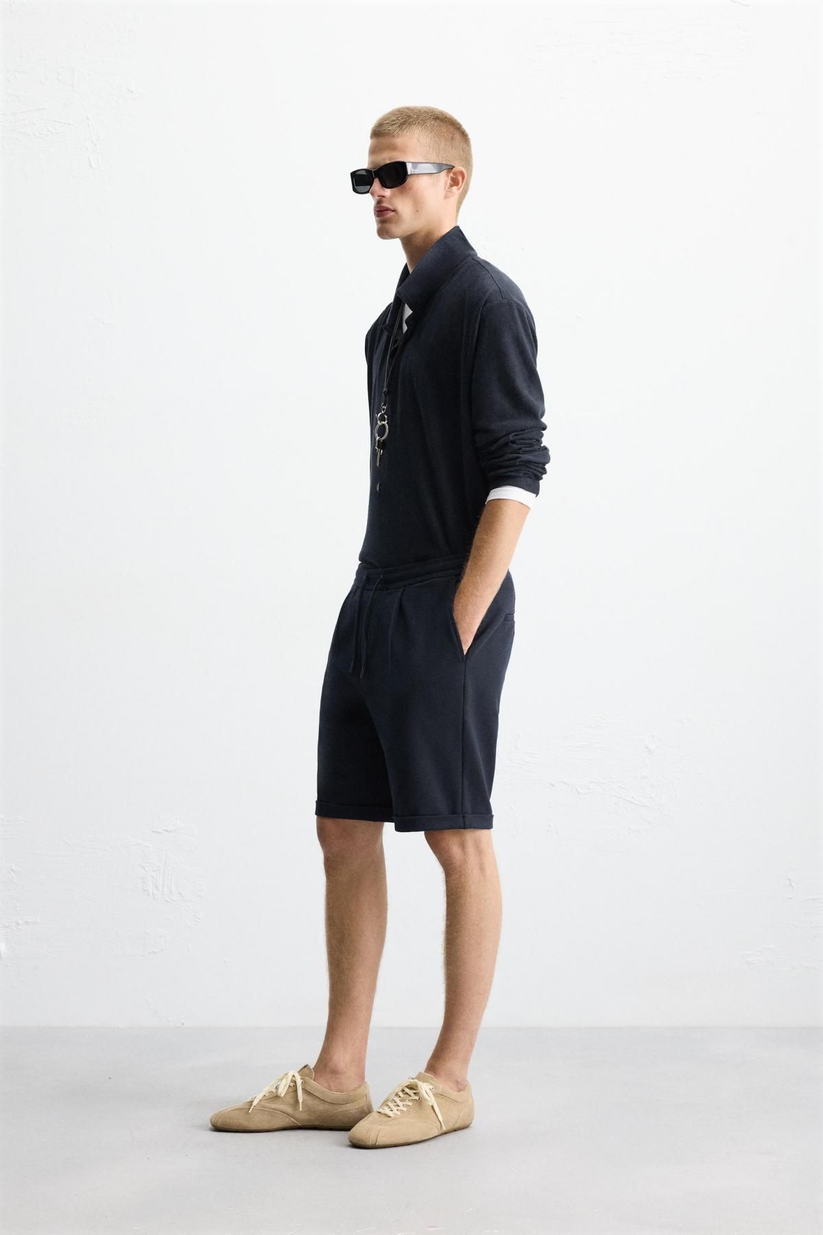 자라 컴포트 밴딩 버뮤다 반바지 7484/873 NAVY BLUE - 상세 이미지 5