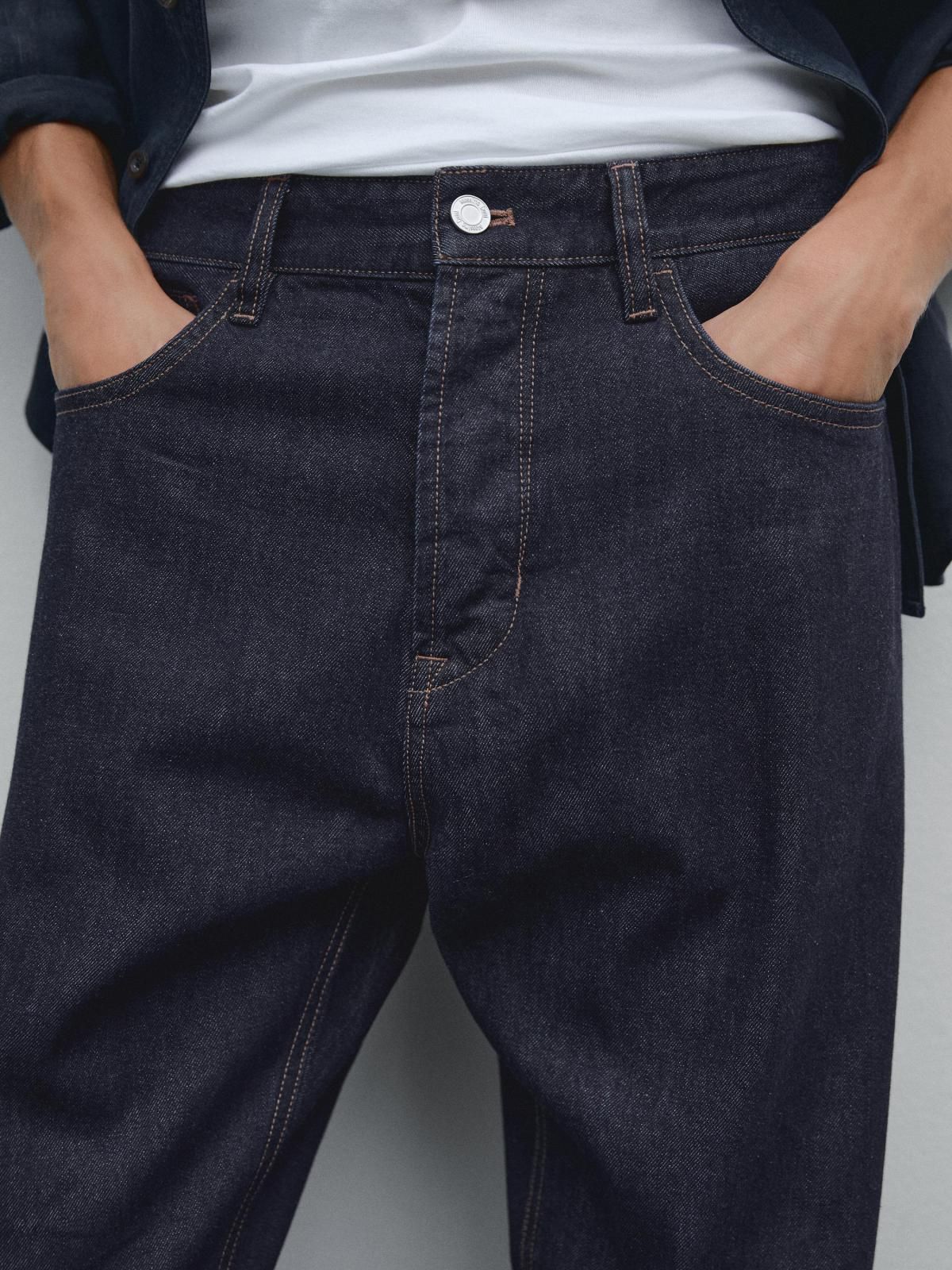 마시모두띠 셀비지 데님 스트레이트 청바지 0304/136 NAVY BLUE - 상세 이미지 3