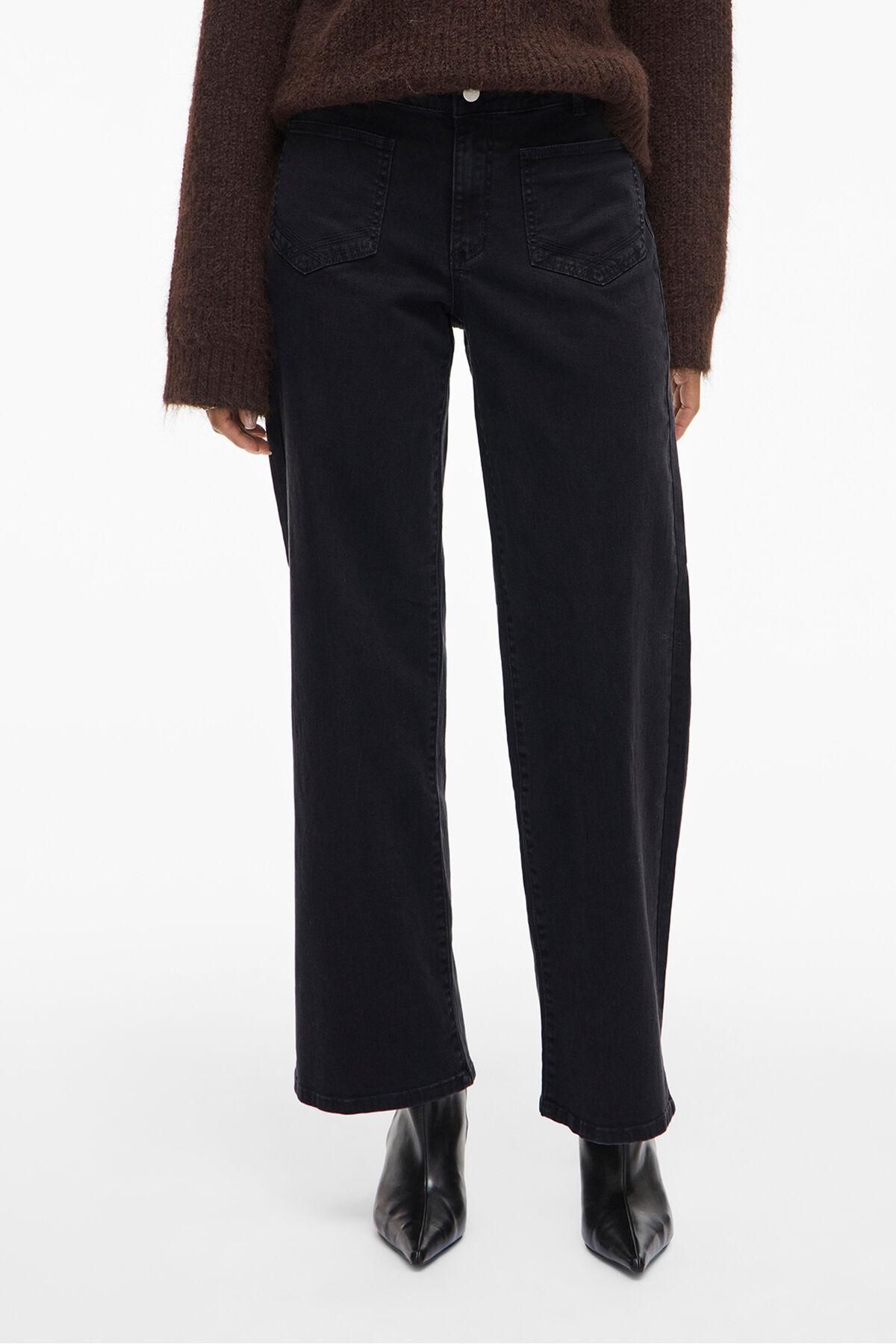 빌라 와이드핏 포켓 하이웨이스트 팬츠 5942258 NEGRO - 상품 이미지