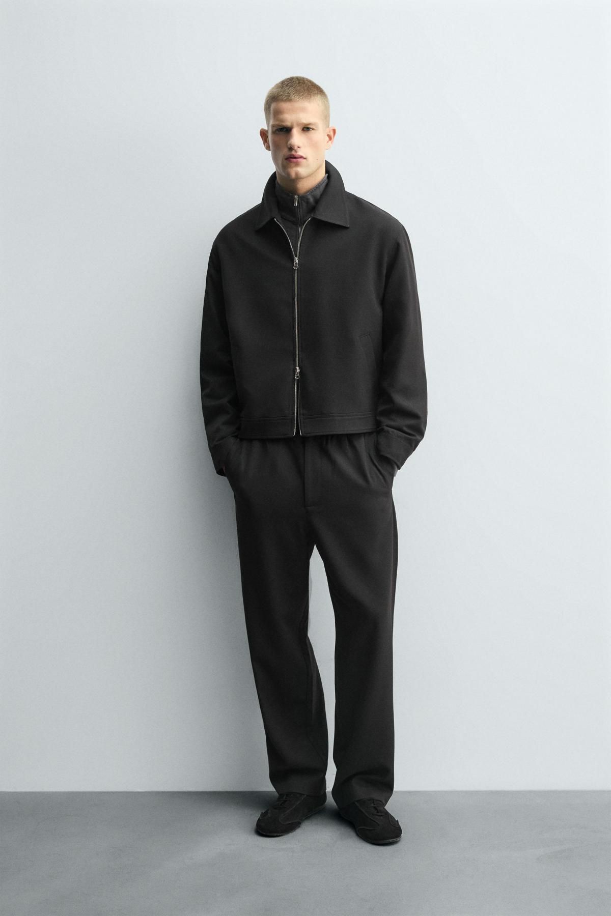 자라 미니멀 블랙 테크니컬 집업 오버셔츠 6861/959 BLACK - 상세 이미지 2