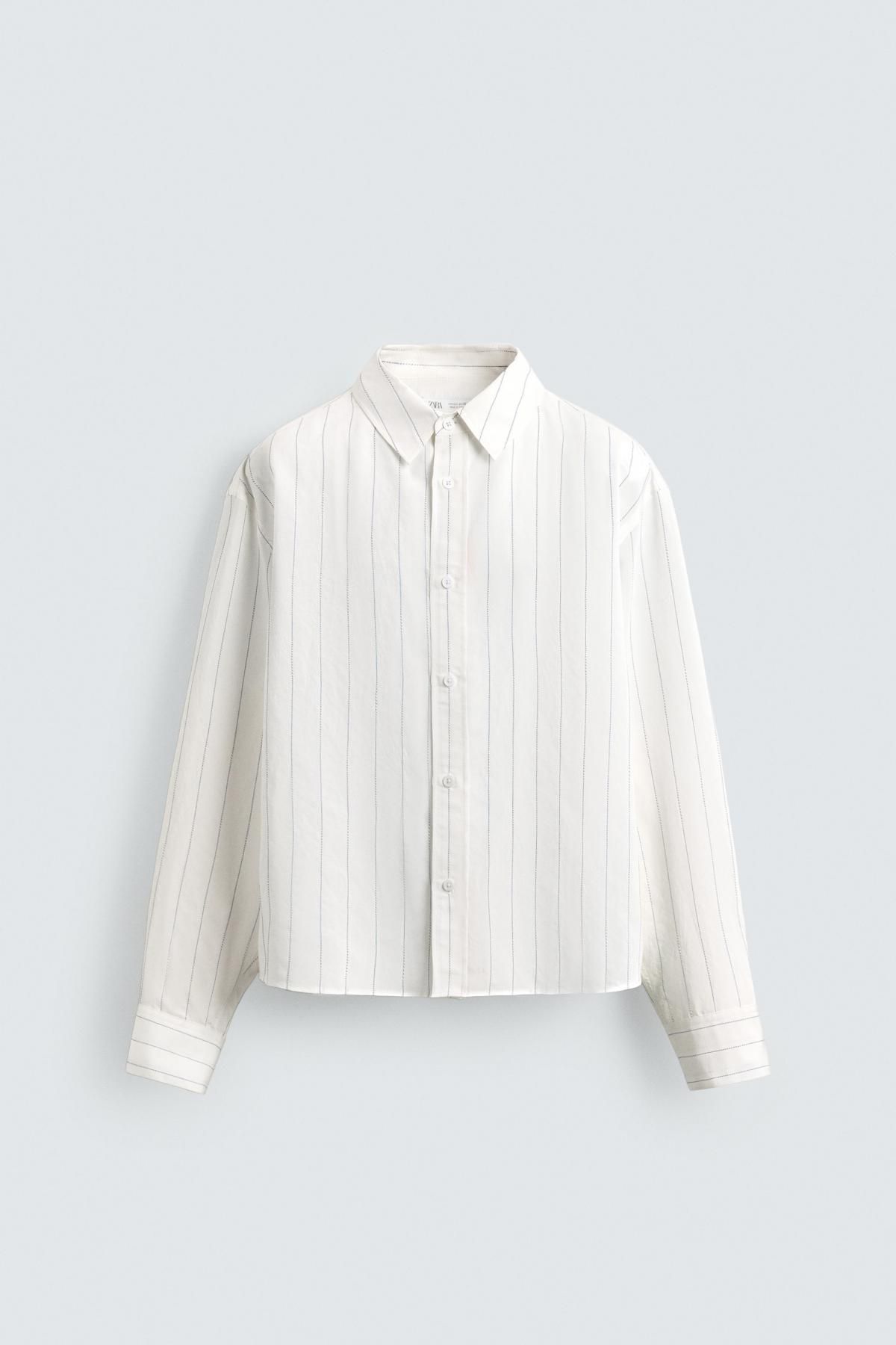 자라 스트라이프 플루이드 테크니컬 긴팔 셔츠 2688/114 STRIPED - 메인 이미지