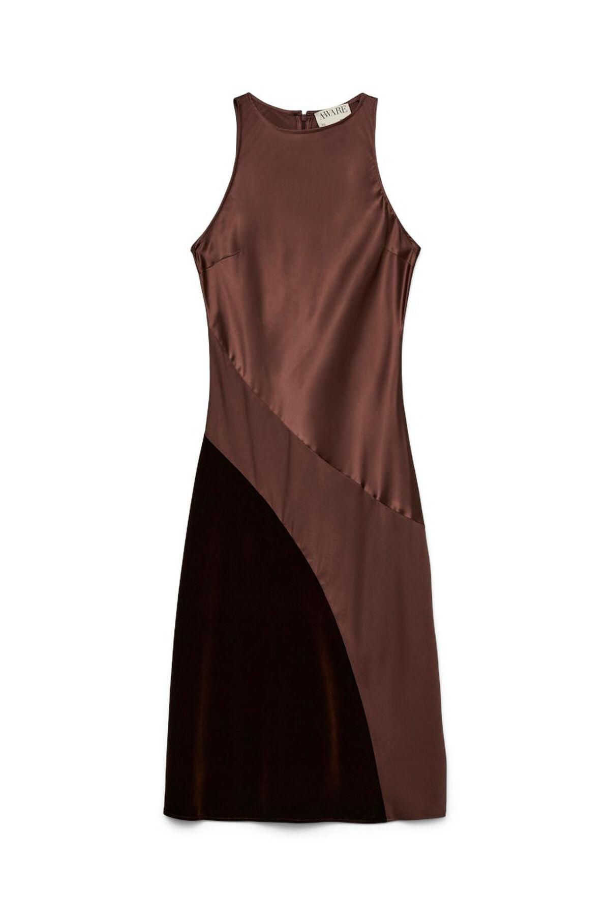 베로모다 벨벳 새틴 미디 민소매 원피스 6442264 MORADO - 상품 이미지