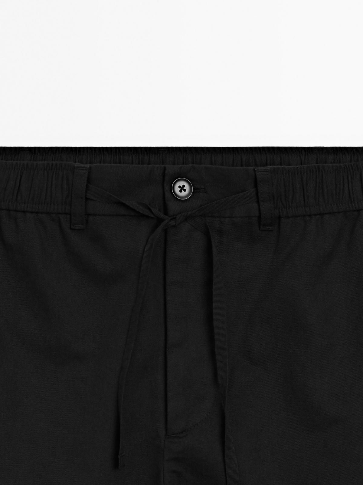 마시모두띠 와이드핏 코튼블렌드 조거팬츠 0013/006 BLACK - 상세 이미지 3