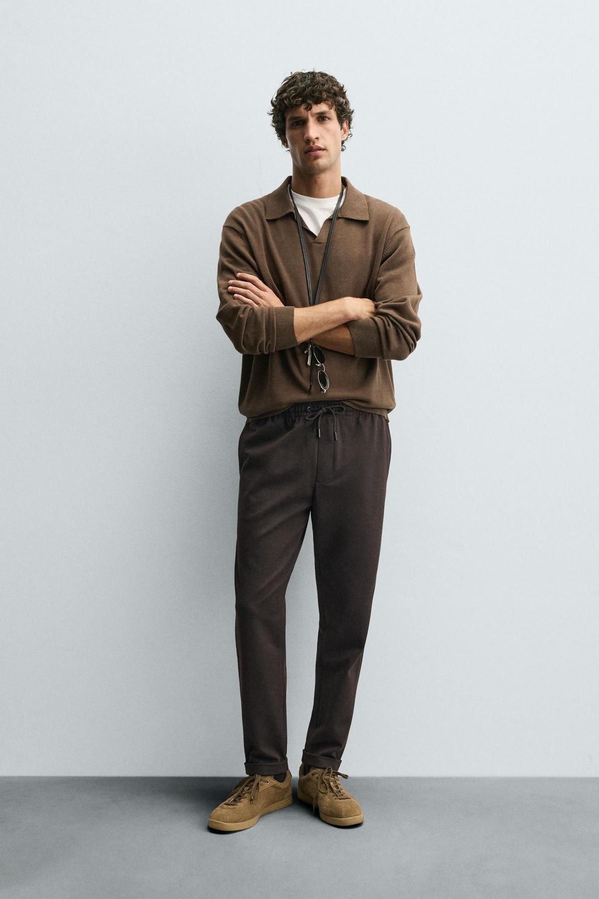 자라 이지케어 테크니컬 조거 웨이스트 팬츠 0706/870 BROWN - 상세 이미지 2