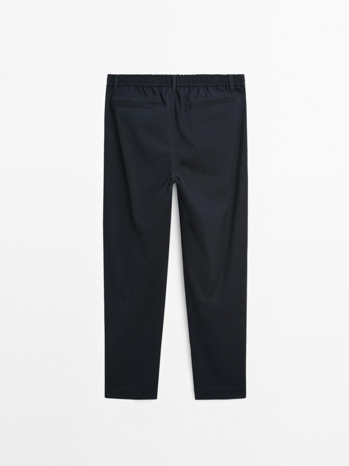 마시모두띠 코튼 스트레이트 조거핏 팬츠 0025/008 NAVY BLUE - 상세 이미지 5