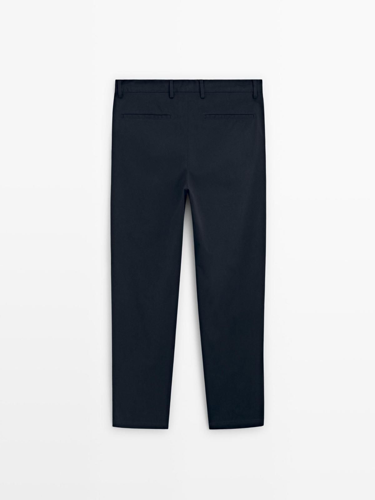 마시모두띠 테일러드 슬림핏 코튼 팬츠 0002/001 NAVY BLUE - 상세 이미지 3