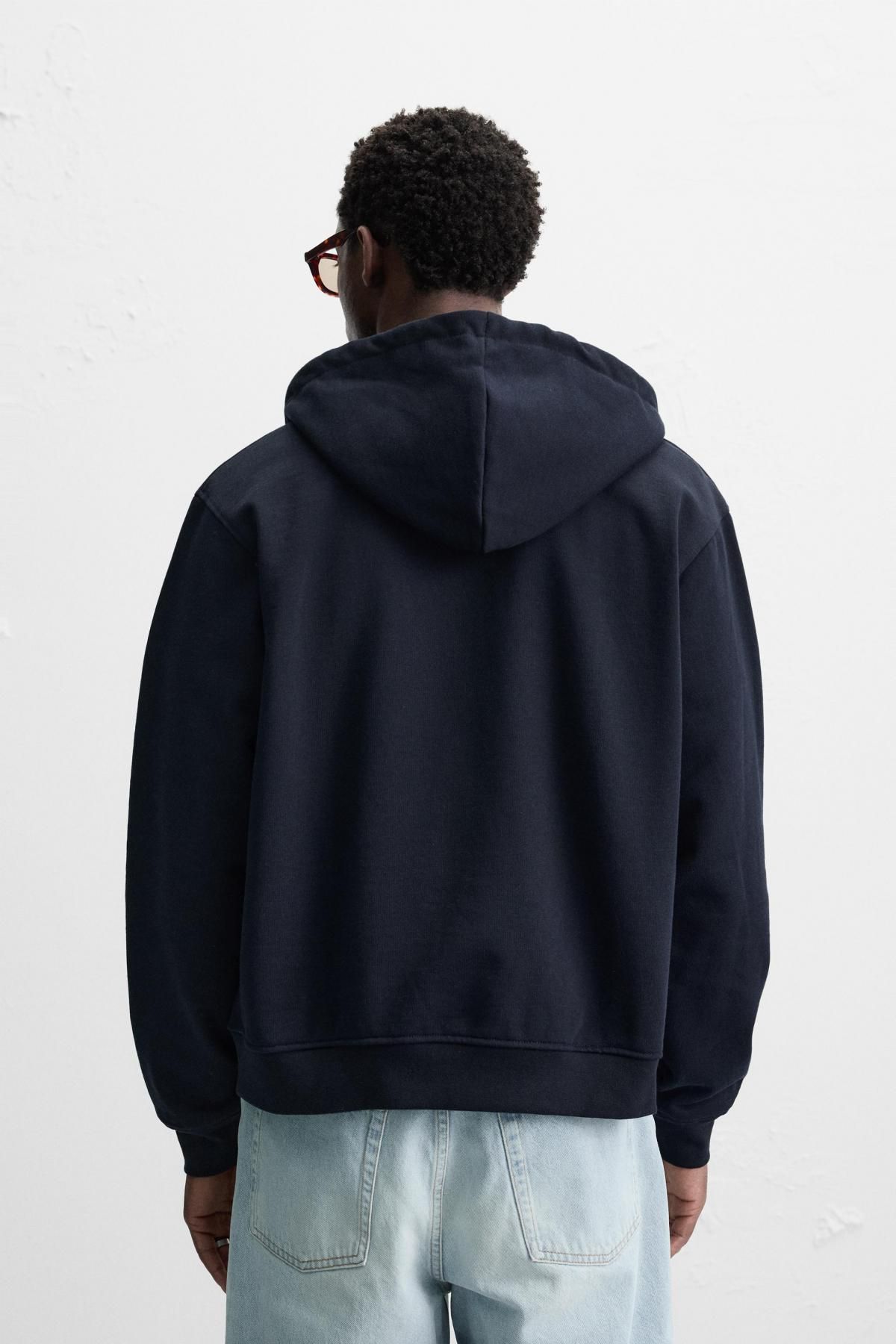 자라 베이직 집업 후디 0761/428 NAVY BLUE - 상세 이미지 4