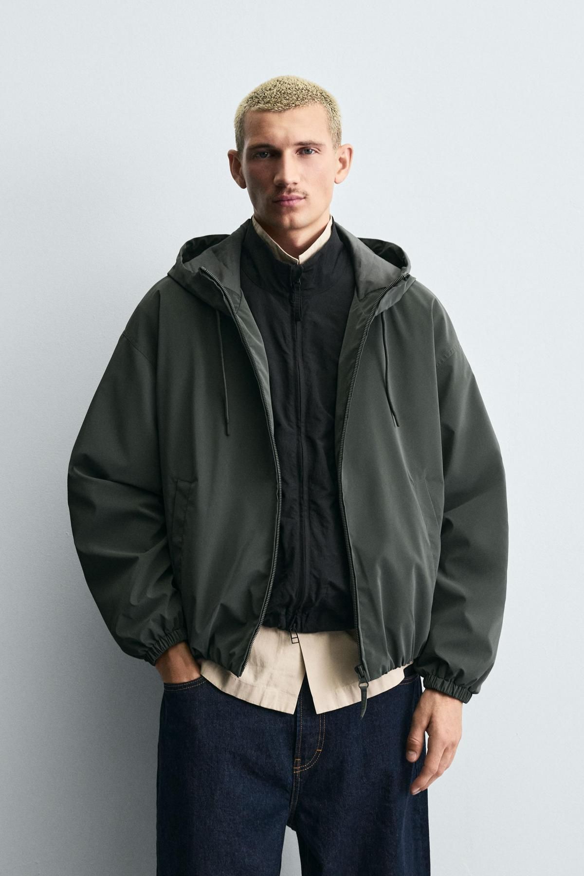 자라 테크니컬 후드 집업 자켓 3046/451 BLUE / GREY - 상세 이미지 3