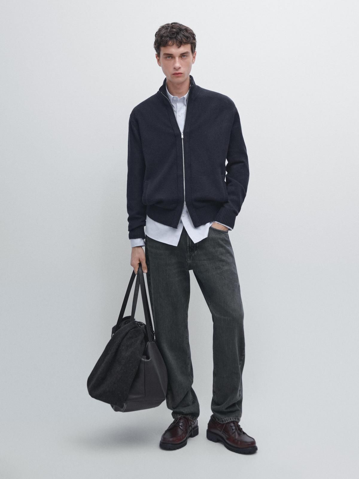 마시모두띠 테크니컬 울블렌드 집업 니트 카디건 1066/240 NAVY BLUE - 상세 이미지 2
