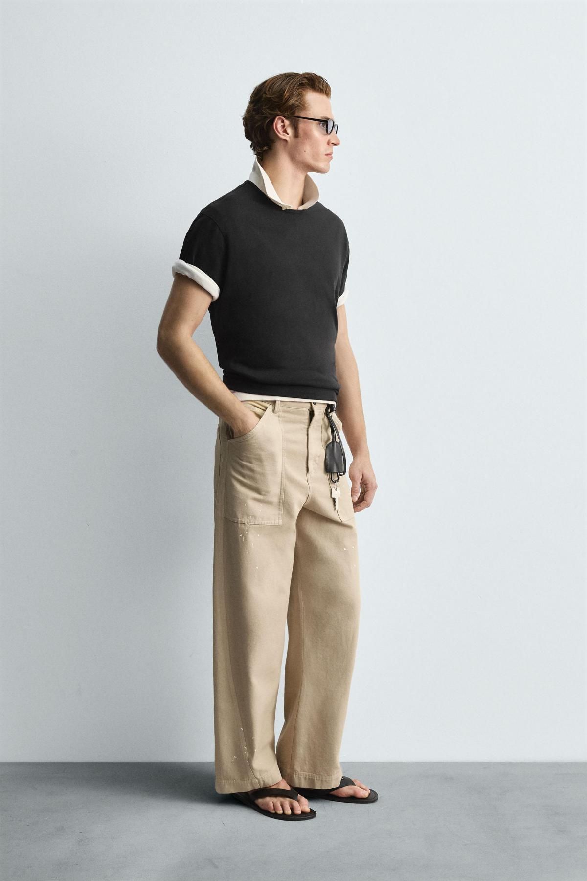 자라 헤비웨이트 컴팩트 코튼 릴렉스핏 반팔 티셔츠 3665/310 ANTHRACITE GREY - 상세 이미지 5