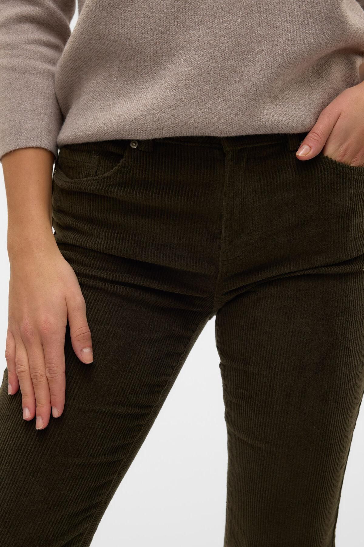 베로모다 코듀로이 부츠컷 미드웨이스트 팬츠 5942247 VERDE OSCURO - 상세 이미지 3