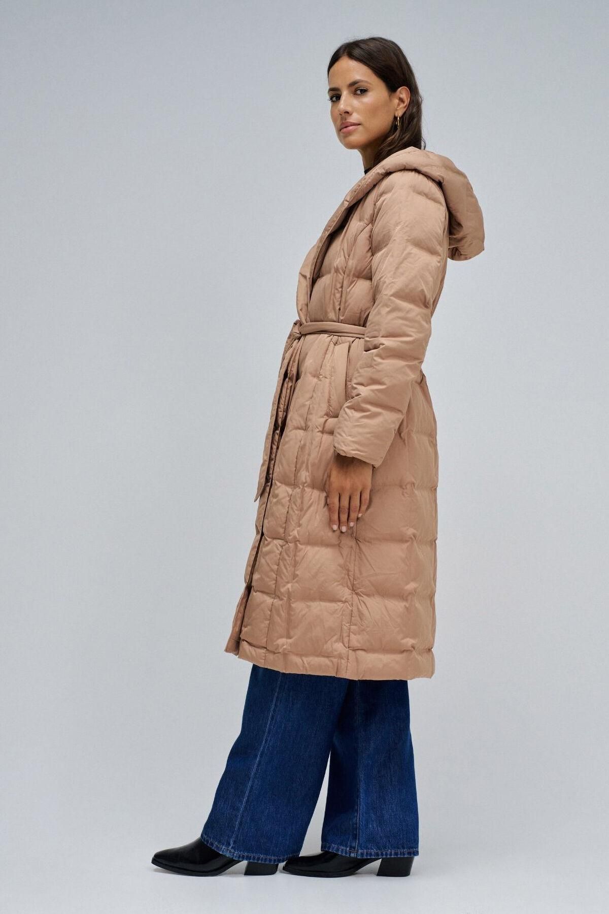 살사진스 테크니컬 벨트 롱 패딩 코트 베이지 6432508 BEIGE - 상세 이미지 3