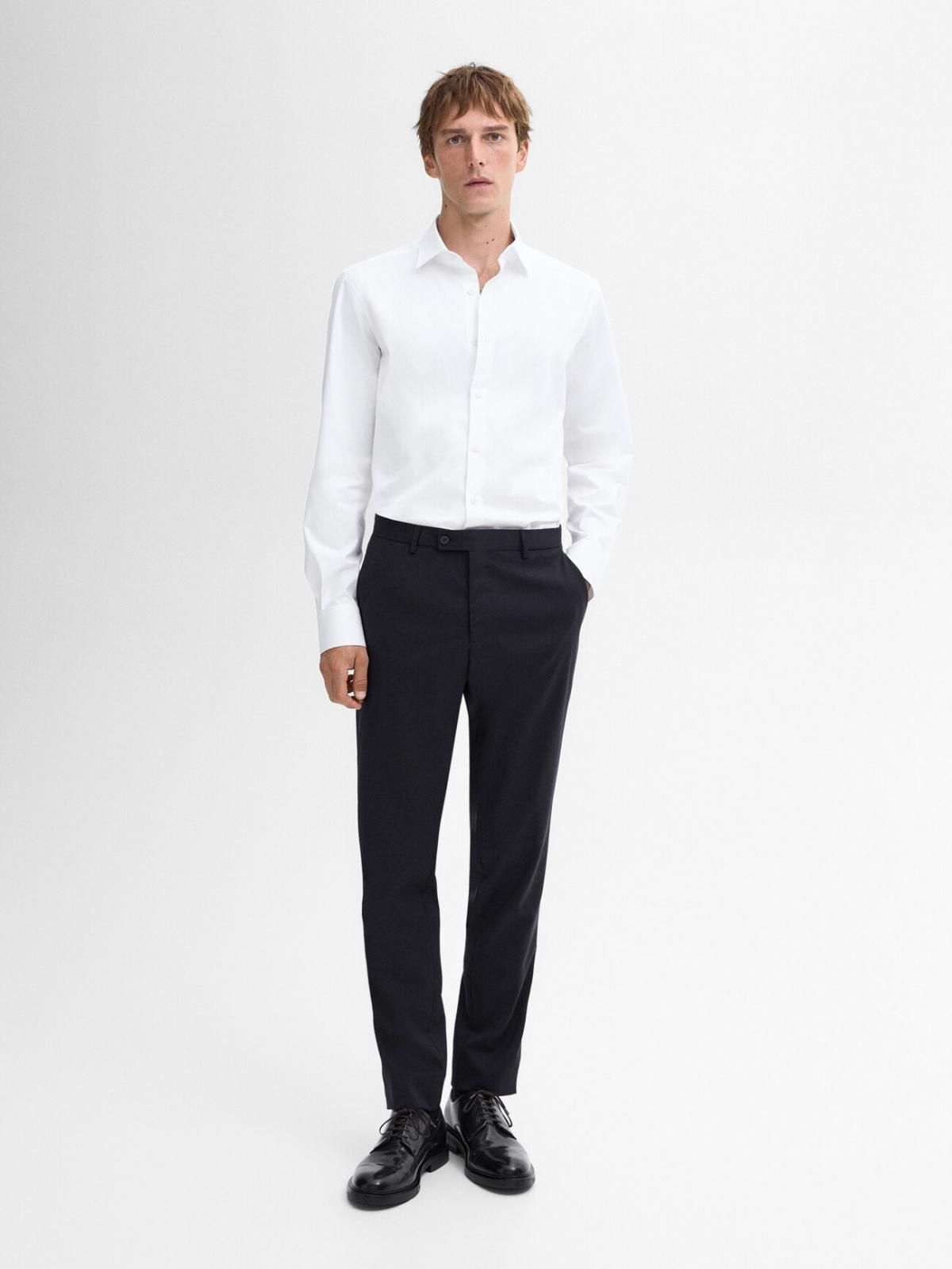마시모두띠 슬림핏 100 코튼 포플린 셔츠 0175/175 WHITE - 상세 이미지 2