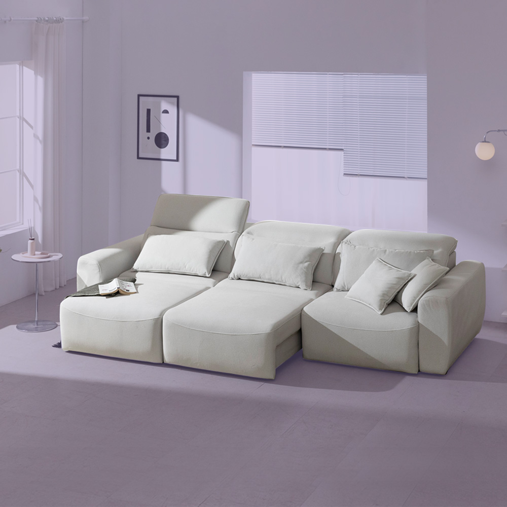 테로스 리클라이너 쇼파 슬라이드 무빙 모션소파 아이보리, 4인용