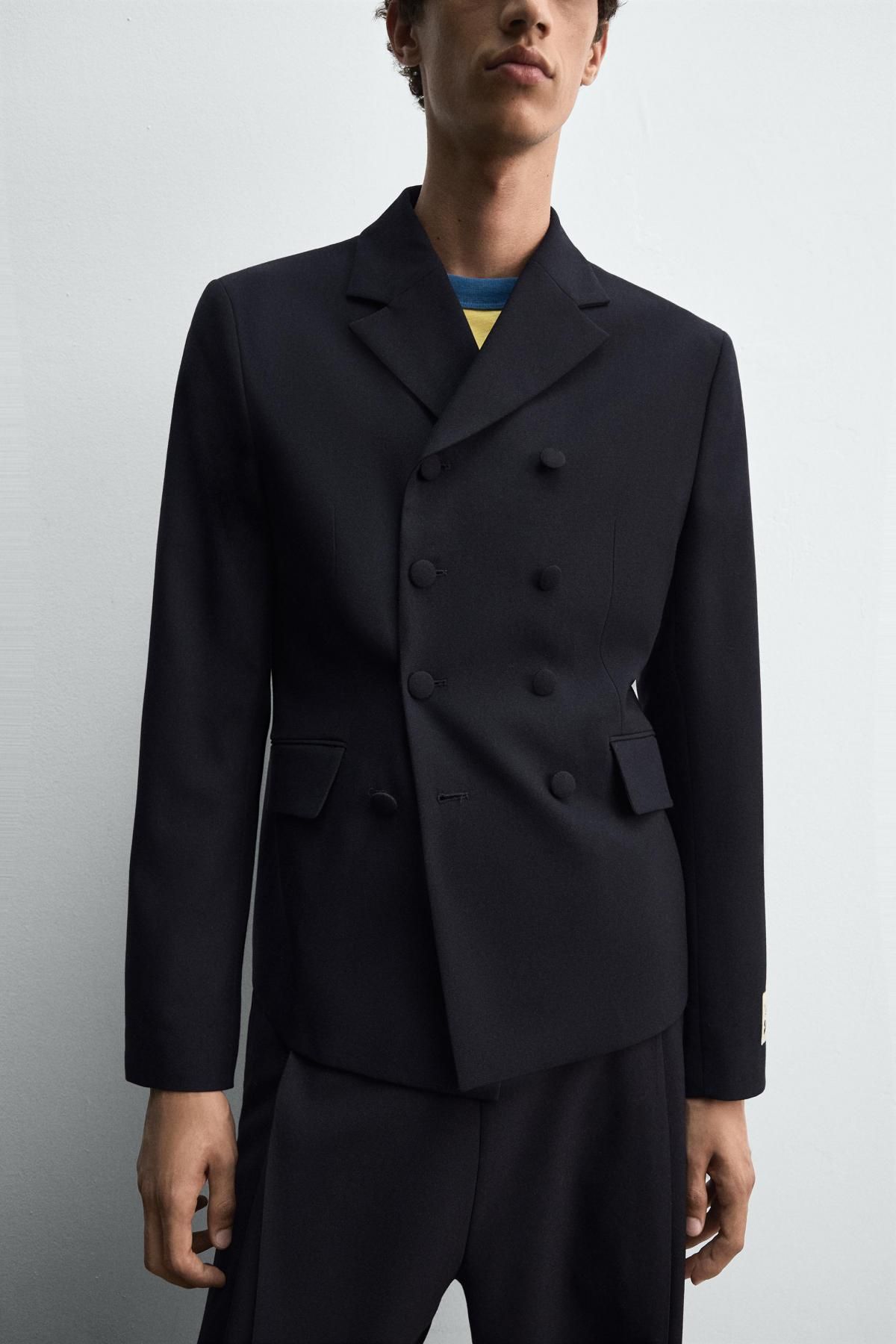 자라 울블렌드 더블브레스트 블레이저 X 해리 램버트 디즈니 6413/526 NAVY BLUE 이미지 8