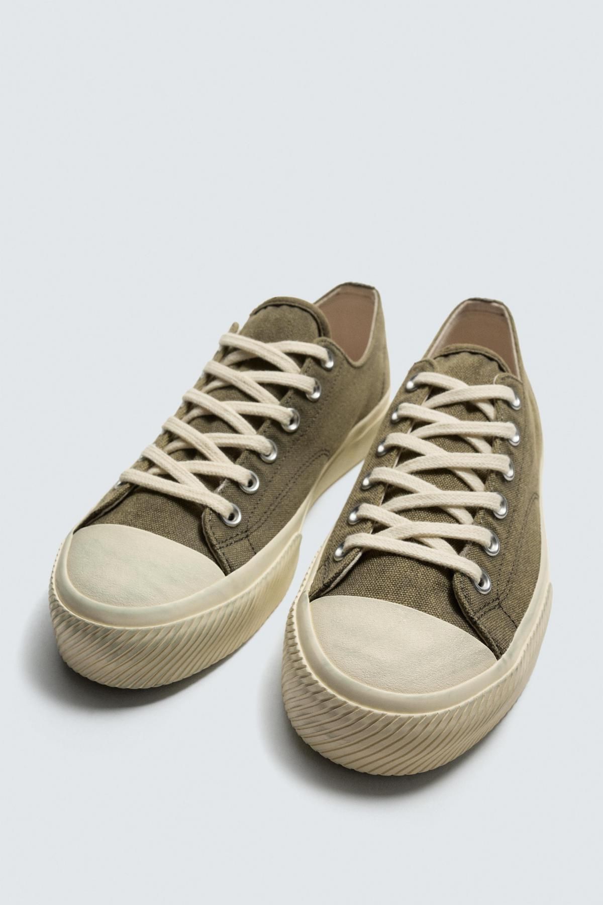 자라 테크니컬 패브릭 로우탑 스니커즈 2298/620 KHAKI GREEN - 상세 이미지 2