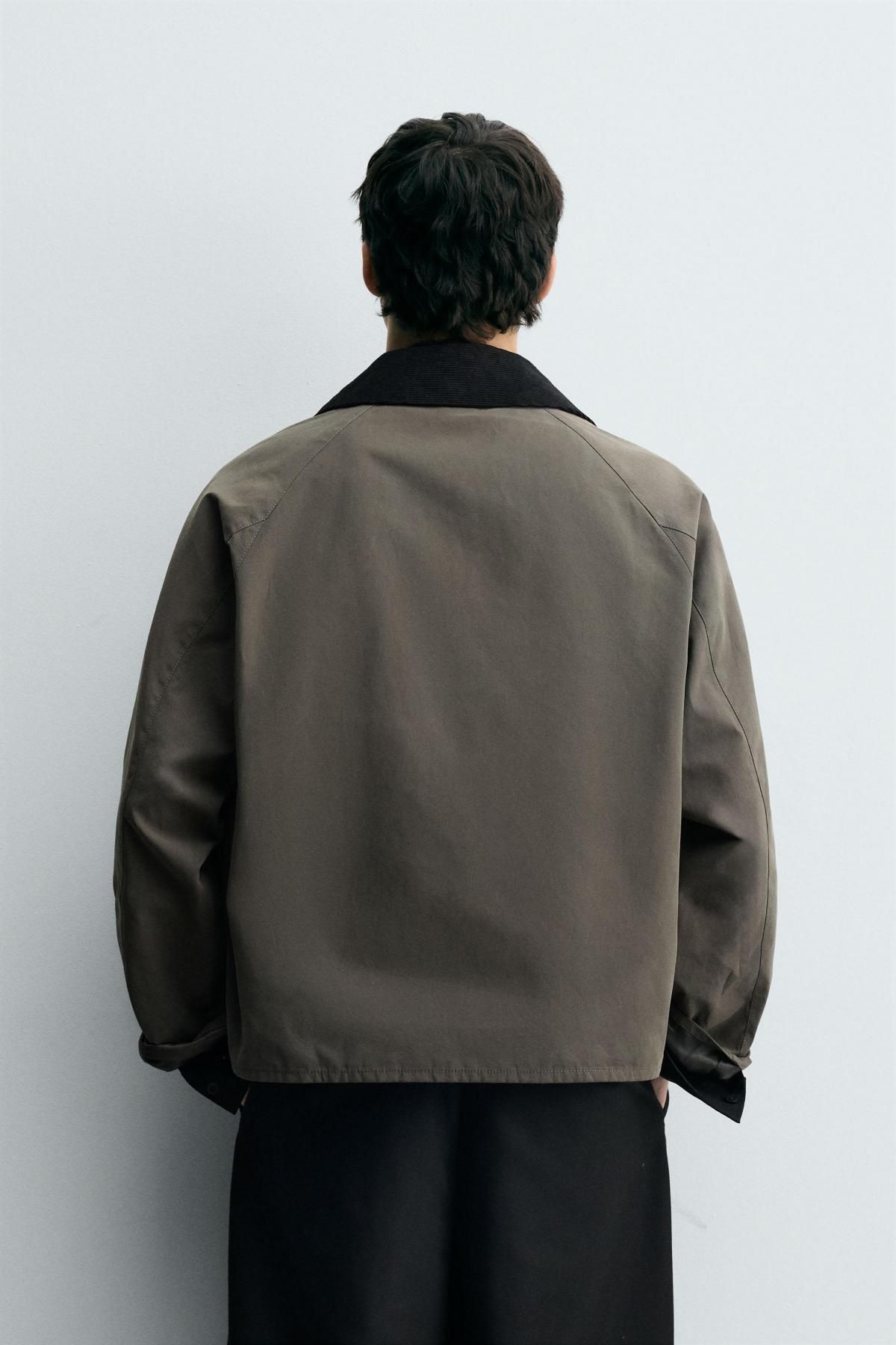 자라 테크니컬 배색카라 릴렉스핏 재킷 7380/220 ANTHRACITE GREY - 상세 이미지 4