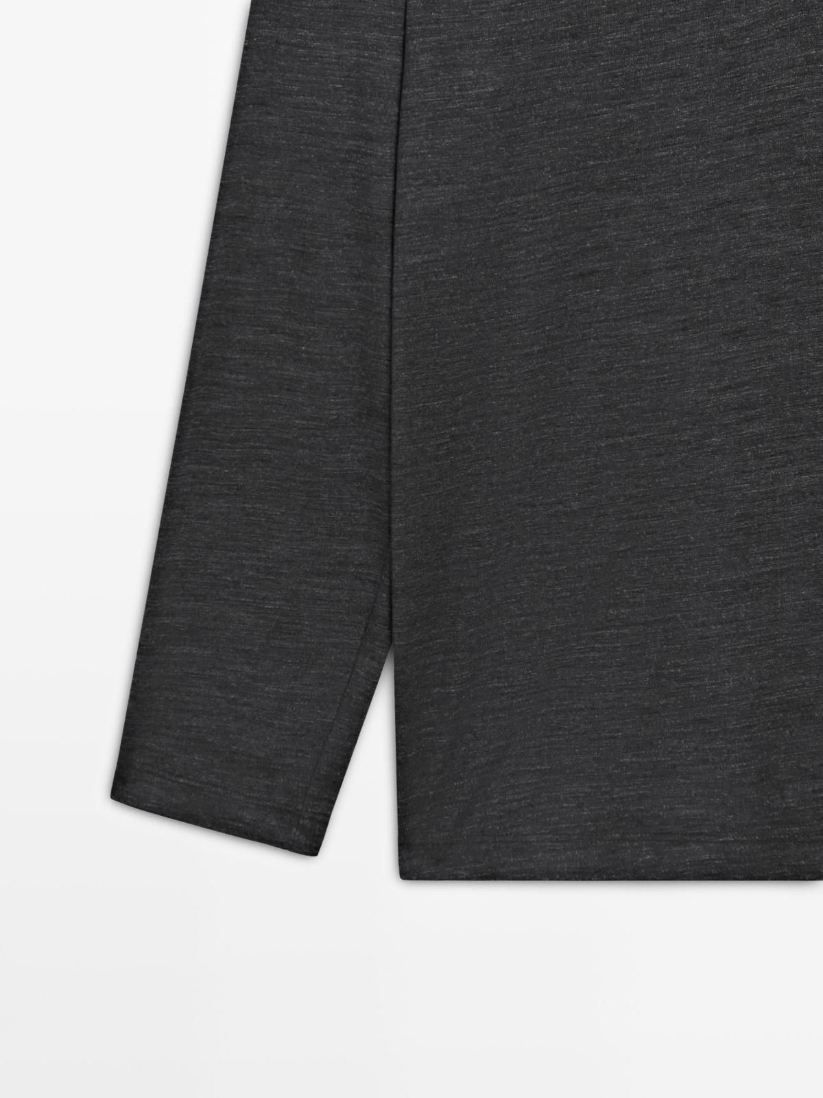 마시모두띠 프리미엄 울블렌드 긴팔 폴로 니트 스웨터 0591/155 ANTHRACITE GREY - 상세 이미지 5