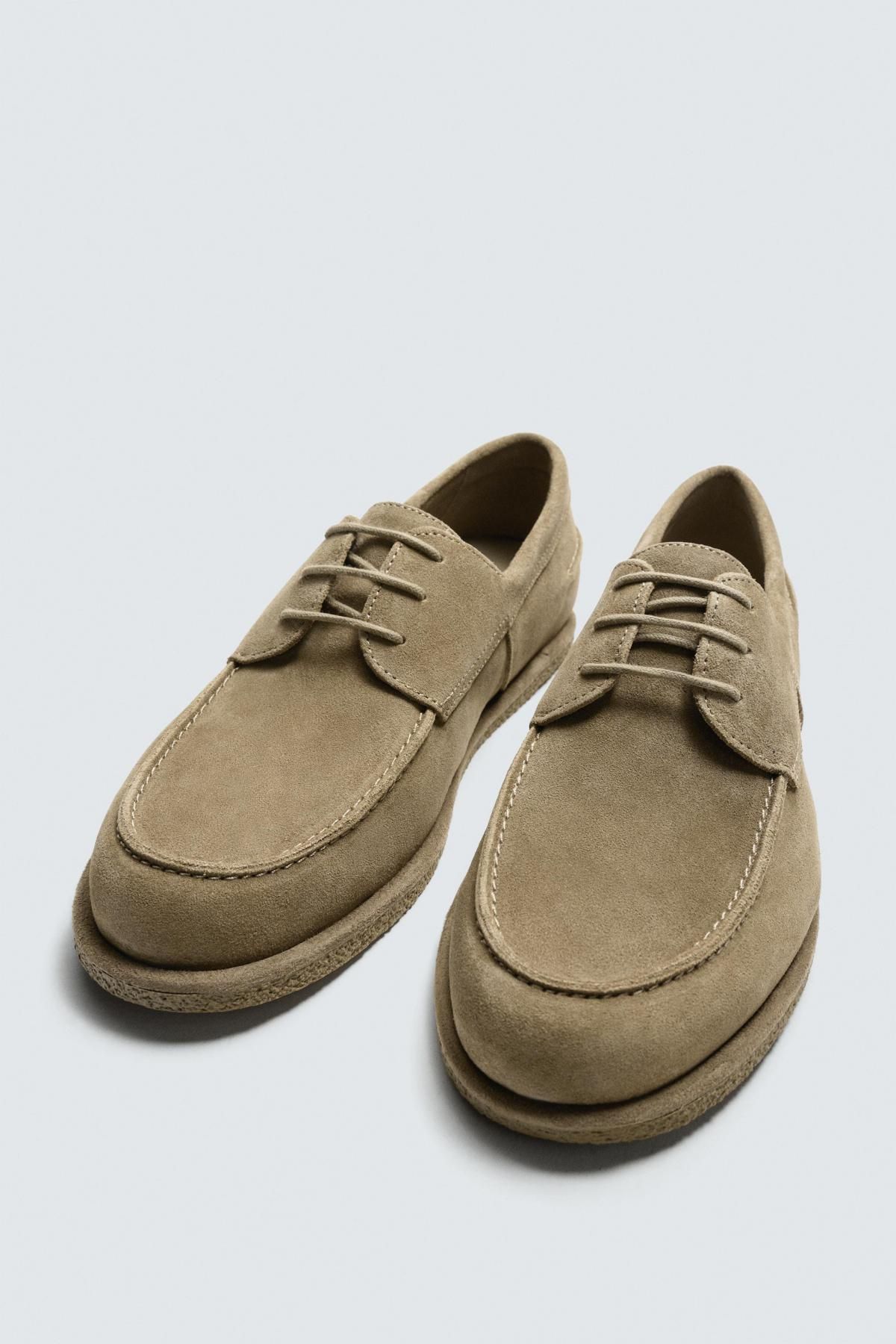 자라 스웨이드 캐주얼 데크 로퍼 2449/620 BEIGE - 상세 이미지 5