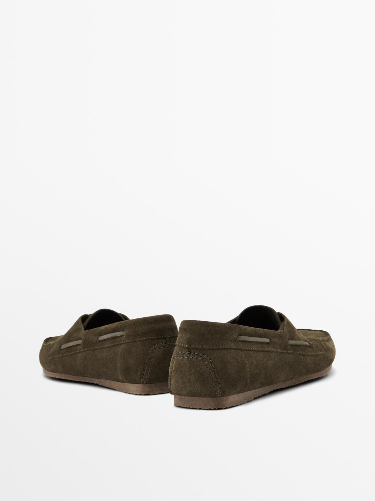 마시모두띠 프리미엄 소프트 스플릿 레더 데크 슈즈 2230/650 KHAKI - 상세 이미지 4