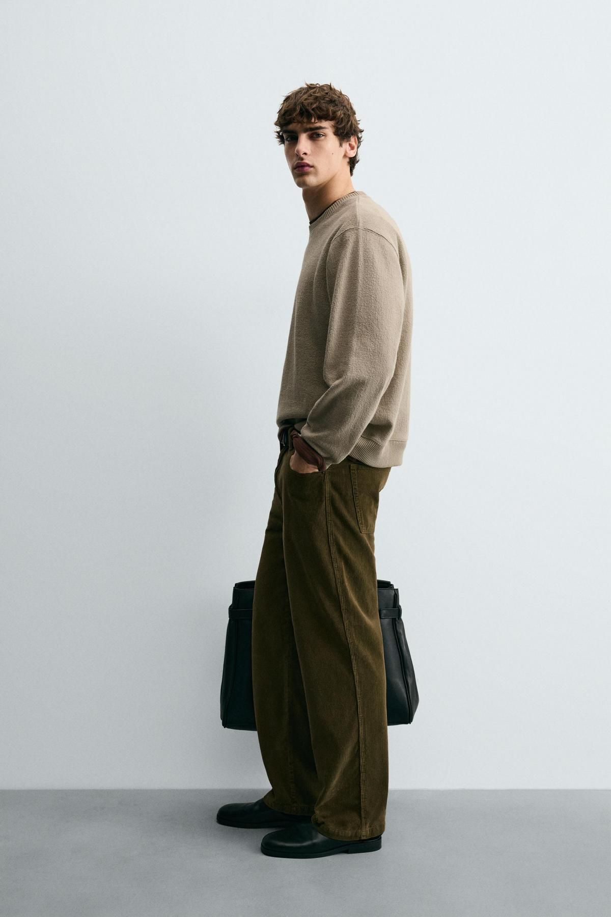 자라 텍스처 라운드넥 스웨트셔츠 3443/311 LIGHT BEIGE - 상세 이미지 5