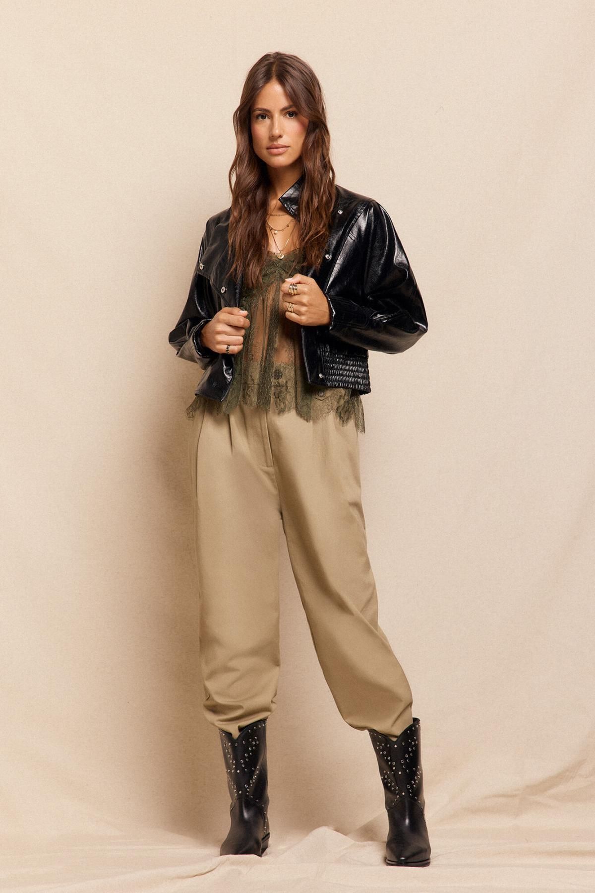 슬로우러브 테일러드 와이드핏 코튼 슬랙스 팬츠 3722130 BEIGE - 상세 이미지 2