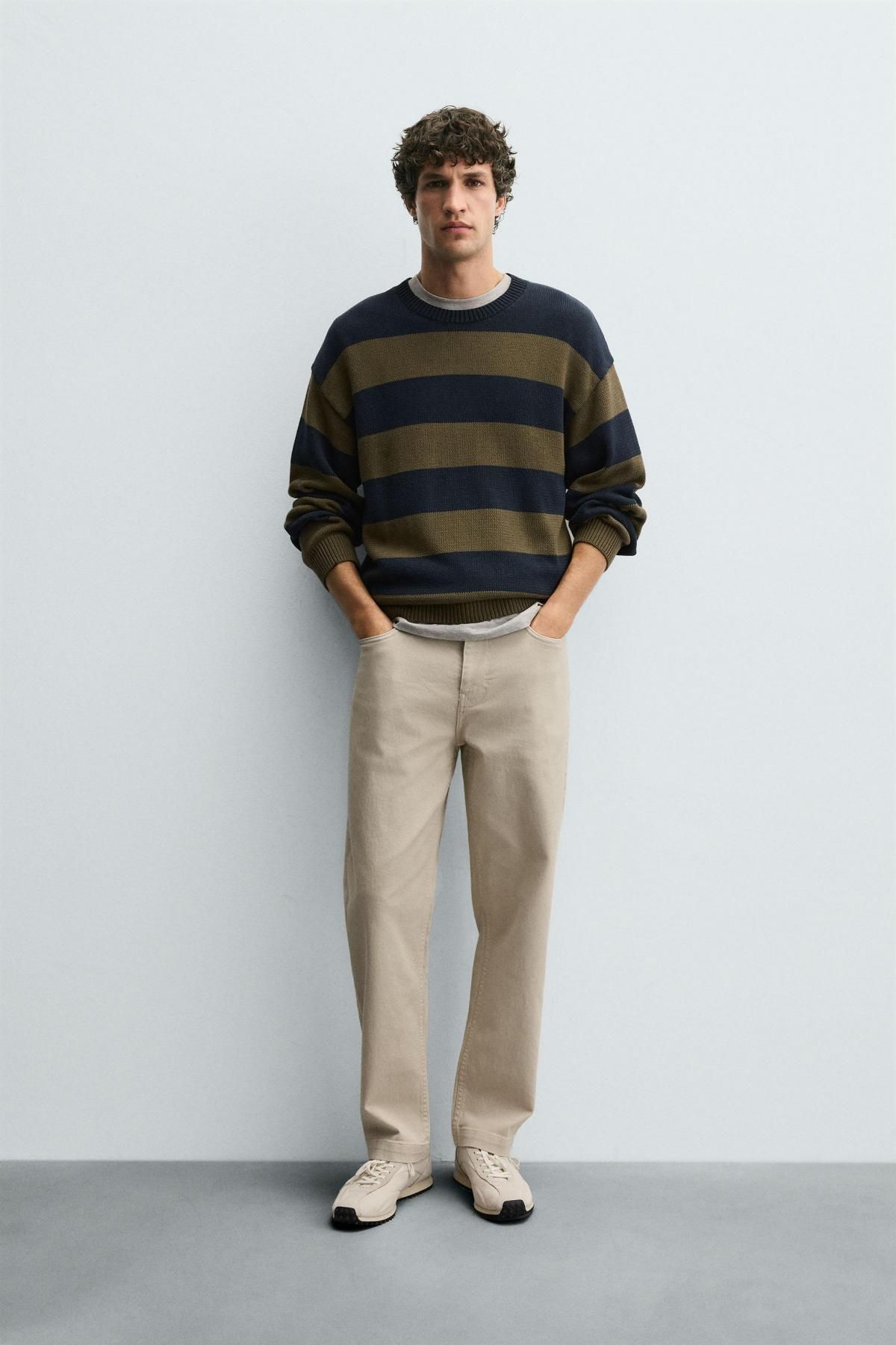 자라 베이직 스트레치 코튼 스트레이트 팬츠 2342/301 ECRU - 상세 이미지 2