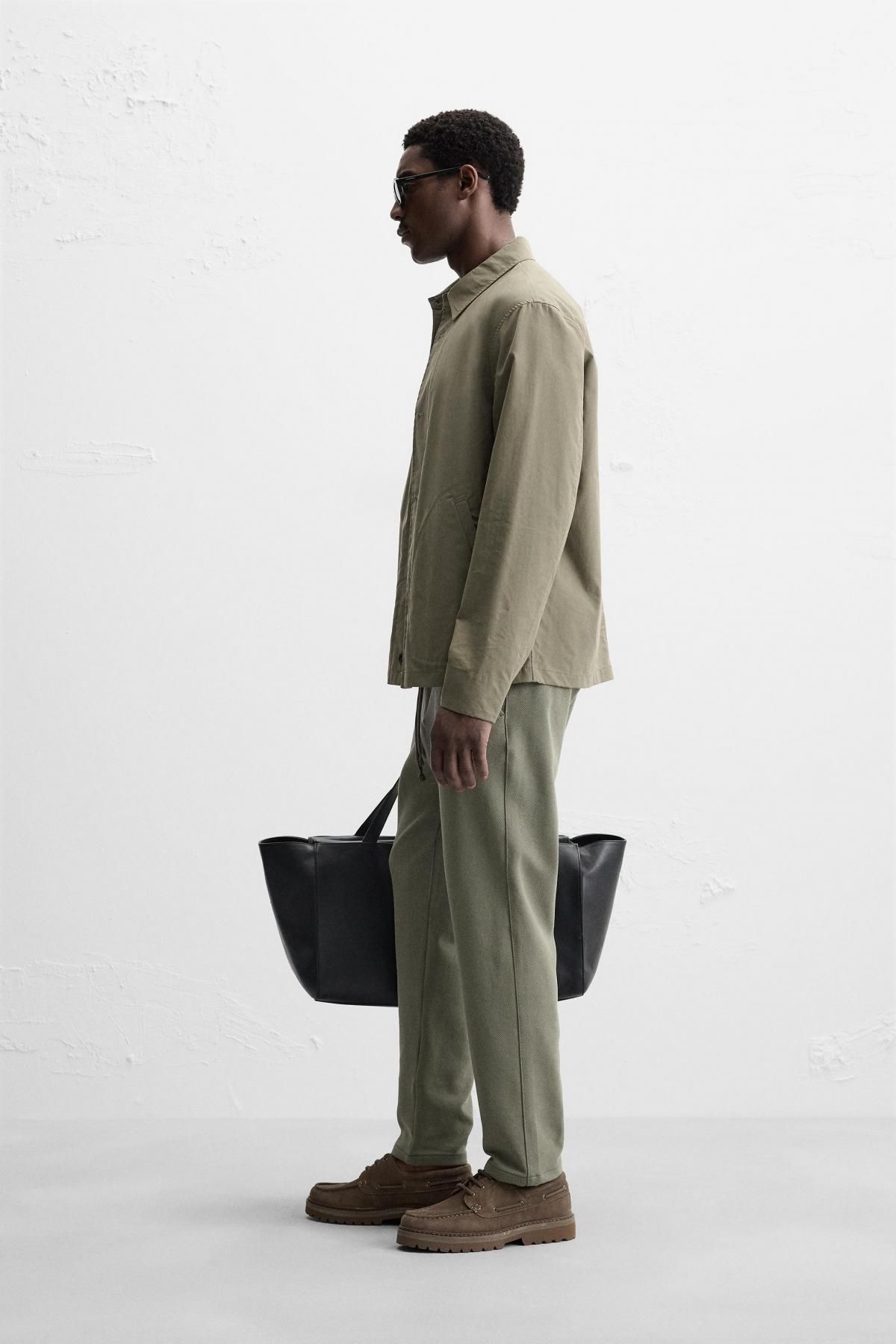 자라 컴포트핏 조거 웨이스트 팬츠 7484/303 LIGHT KHAKI - 상세 이미지 5