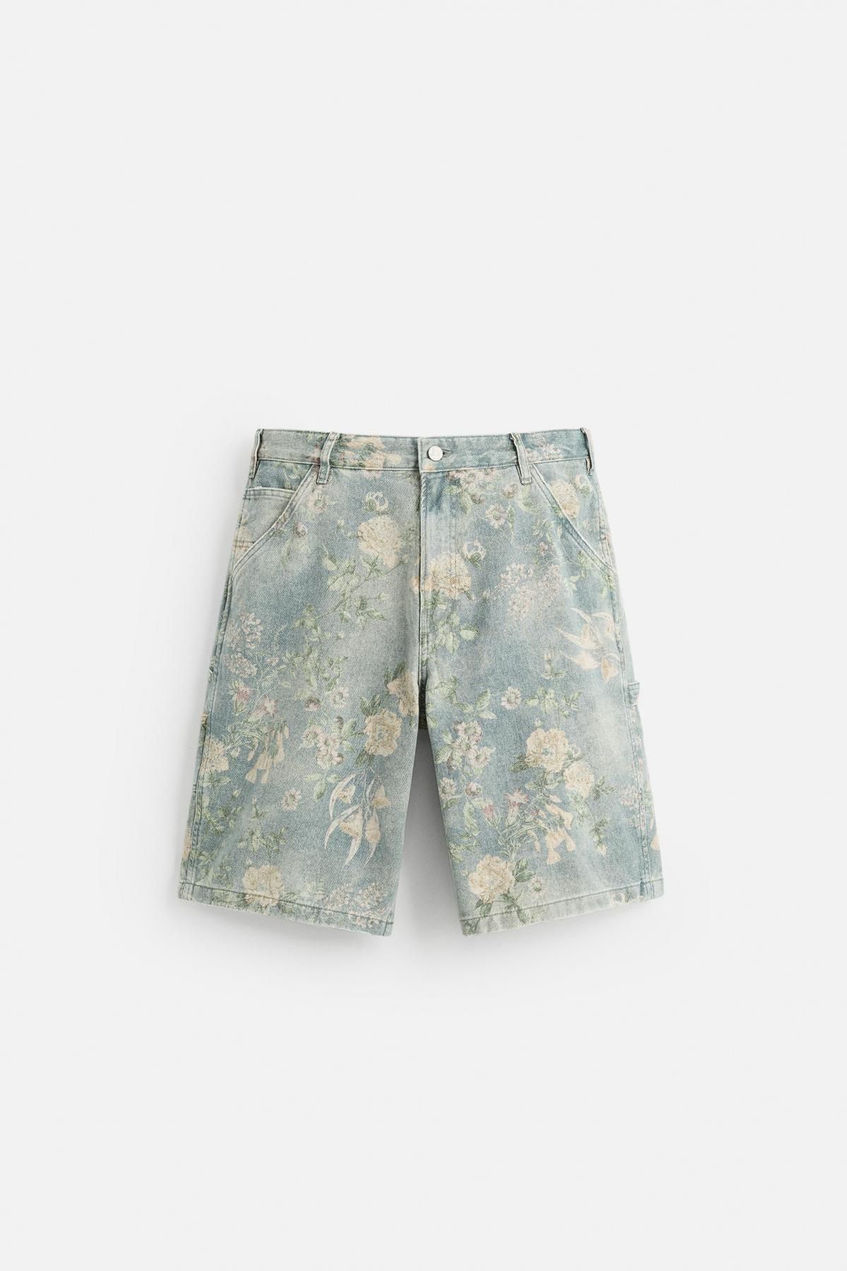 자라 플로럴 프린트 카펜터 포켓 버뮤다 쇼츠 5862/375 PRINTED - 메인 이미지
