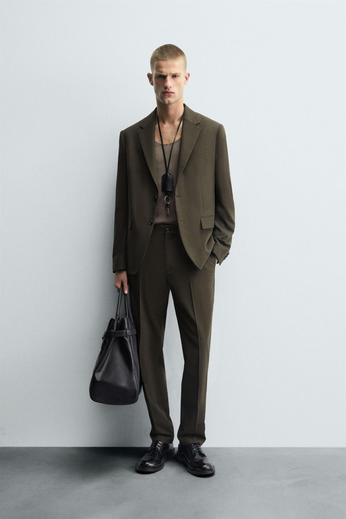 자라 비스코스 혼방 슬림핏 테일러드 블레이저 4425/254 KHAKI - 상세 이미지 2