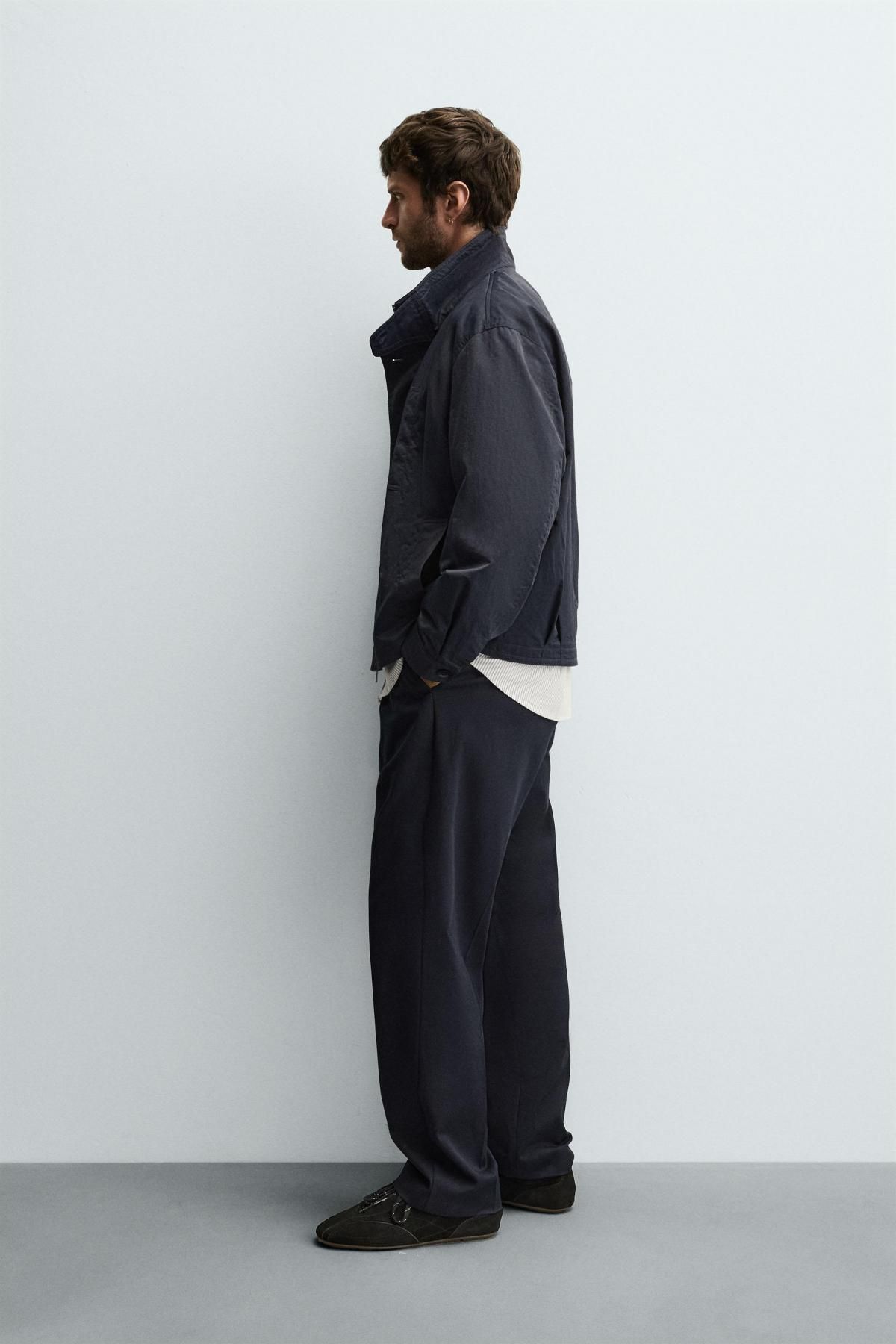 자라 테크니컬 하이넥 배색 안감 집업 재킷 3918/211 NAVY BLUE - 상세 이미지 5