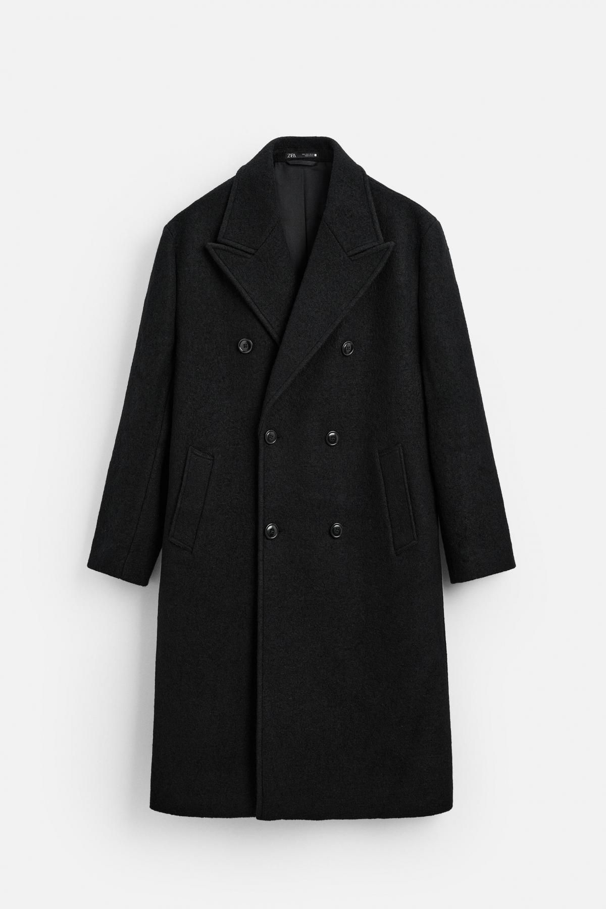자라 부클레 텍스처 울 코트 9621/160 BLACK - 메인 이미지