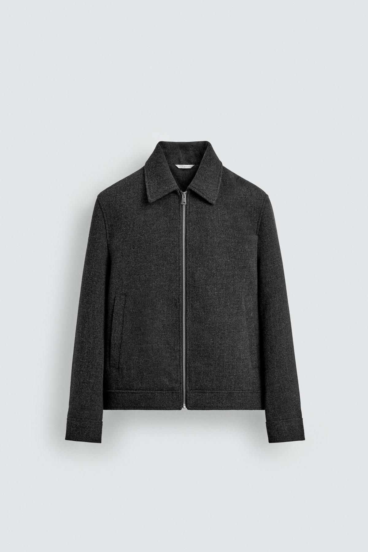 자라 테크니컬 울이펙트 집업 재킷 3286/200 ANTHRACITE GREY - 메인 이미지