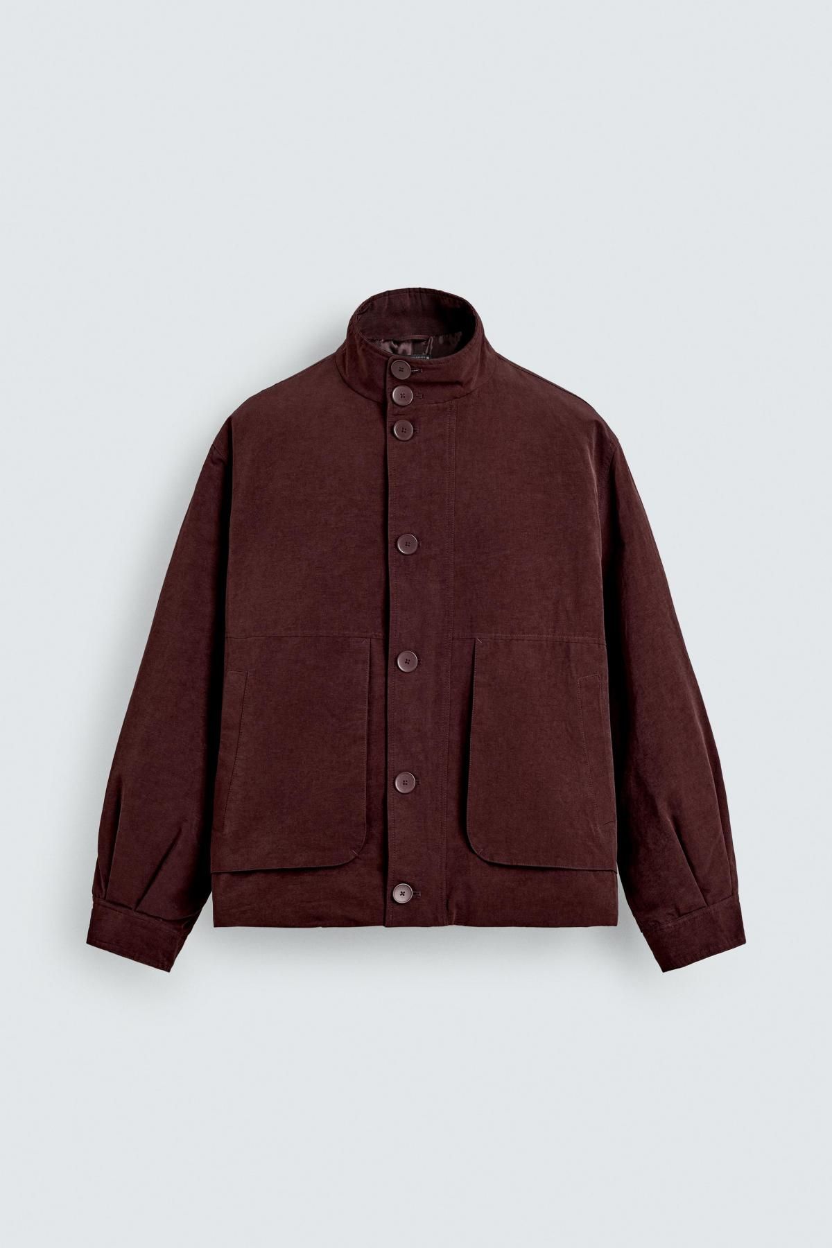 자라 테크니컬 박시핏 포켓 재킷 5070/150 BURGUNDY - 메인 이미지