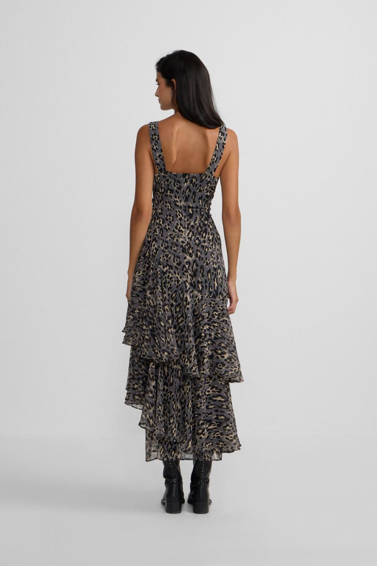 실본 애니멀 프린트 스트랩 롱 원피스 6442367 ESTAMPADO AZUL - 상세 이미지 5