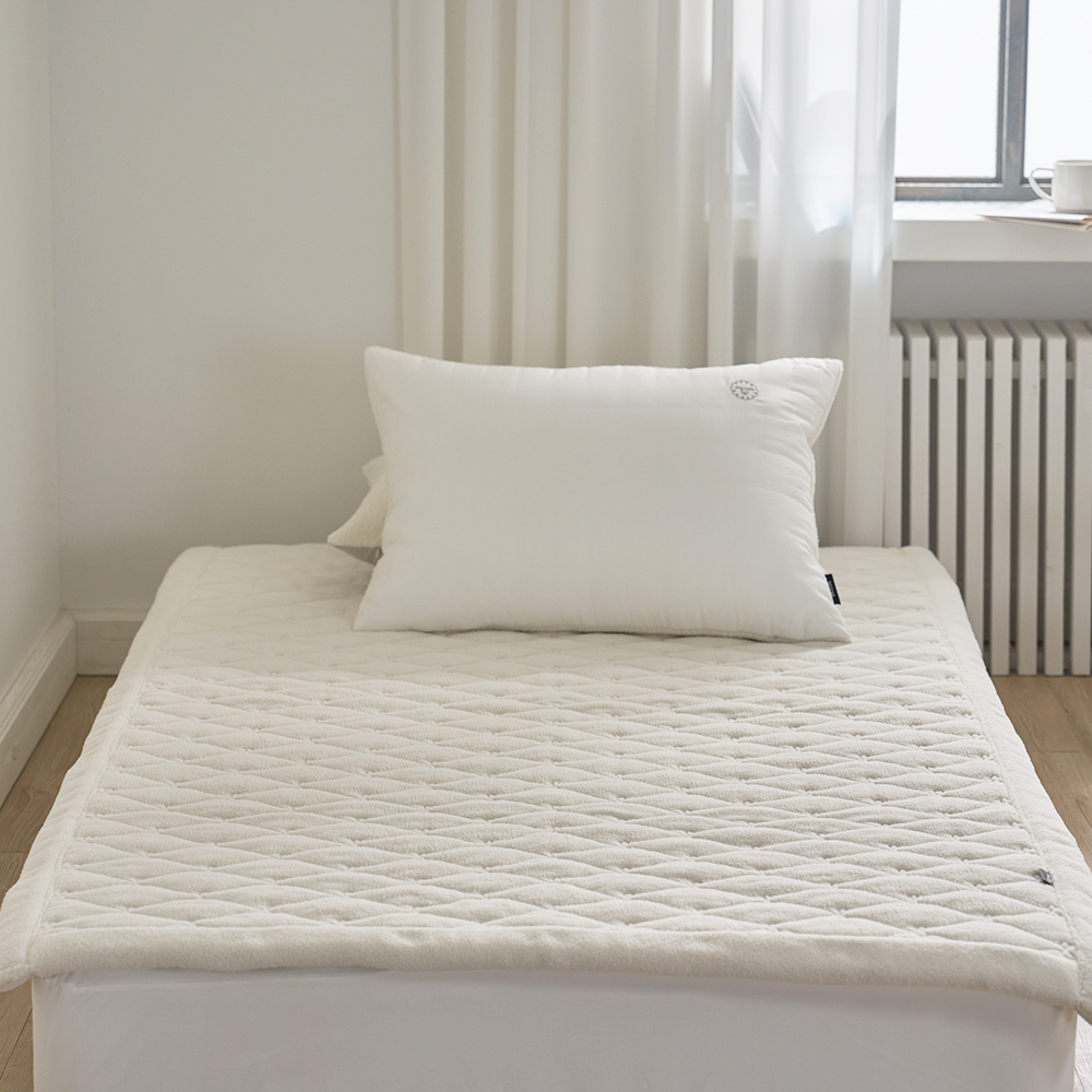 양털극세사 로얄홈 겨울 극세사패드 뽀그리 고정밴드 SS 침대패드