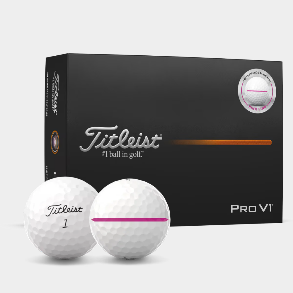 타이틀리스트 골프공 2025년 PRO V1 AIM 퍼포먼스 핑크라인 아쿠쉬네트코리아 - 메인 이미지