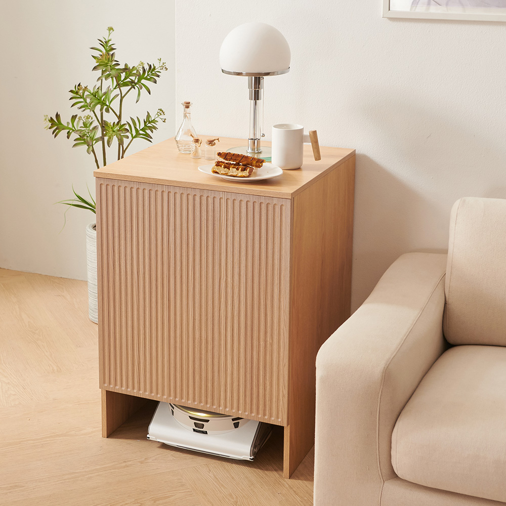로봇청소기수납장 틈새 청소기장 500x500x600mm, 1단, 브라운 - 상세 이미지 2