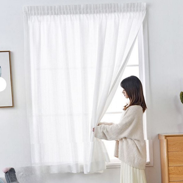 쉬폰 나비 주름 커튼 사생활 비침방지 커튼 인테리어